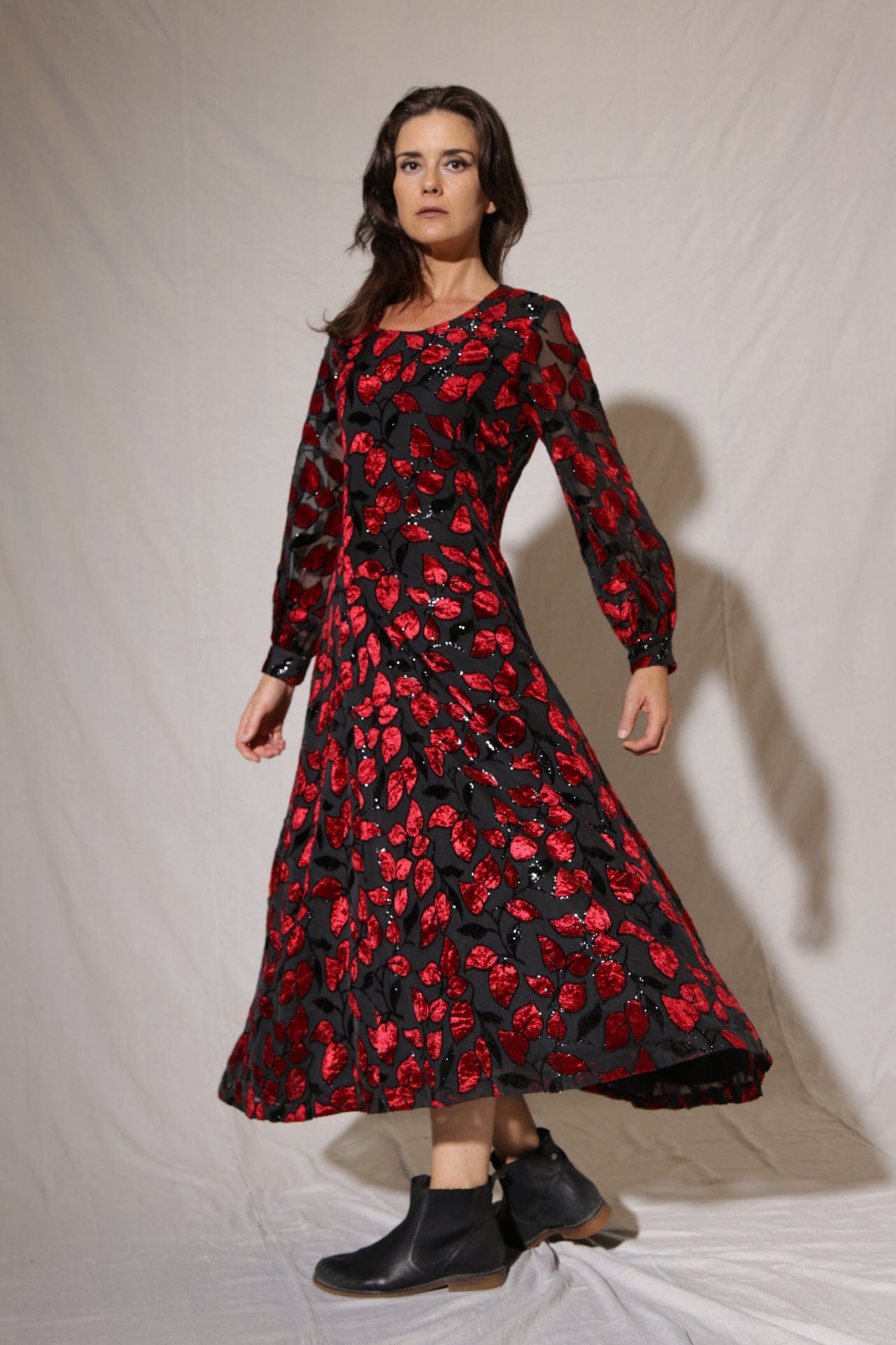 SisterGolden Dress Ruby Leaf Vintage Dress