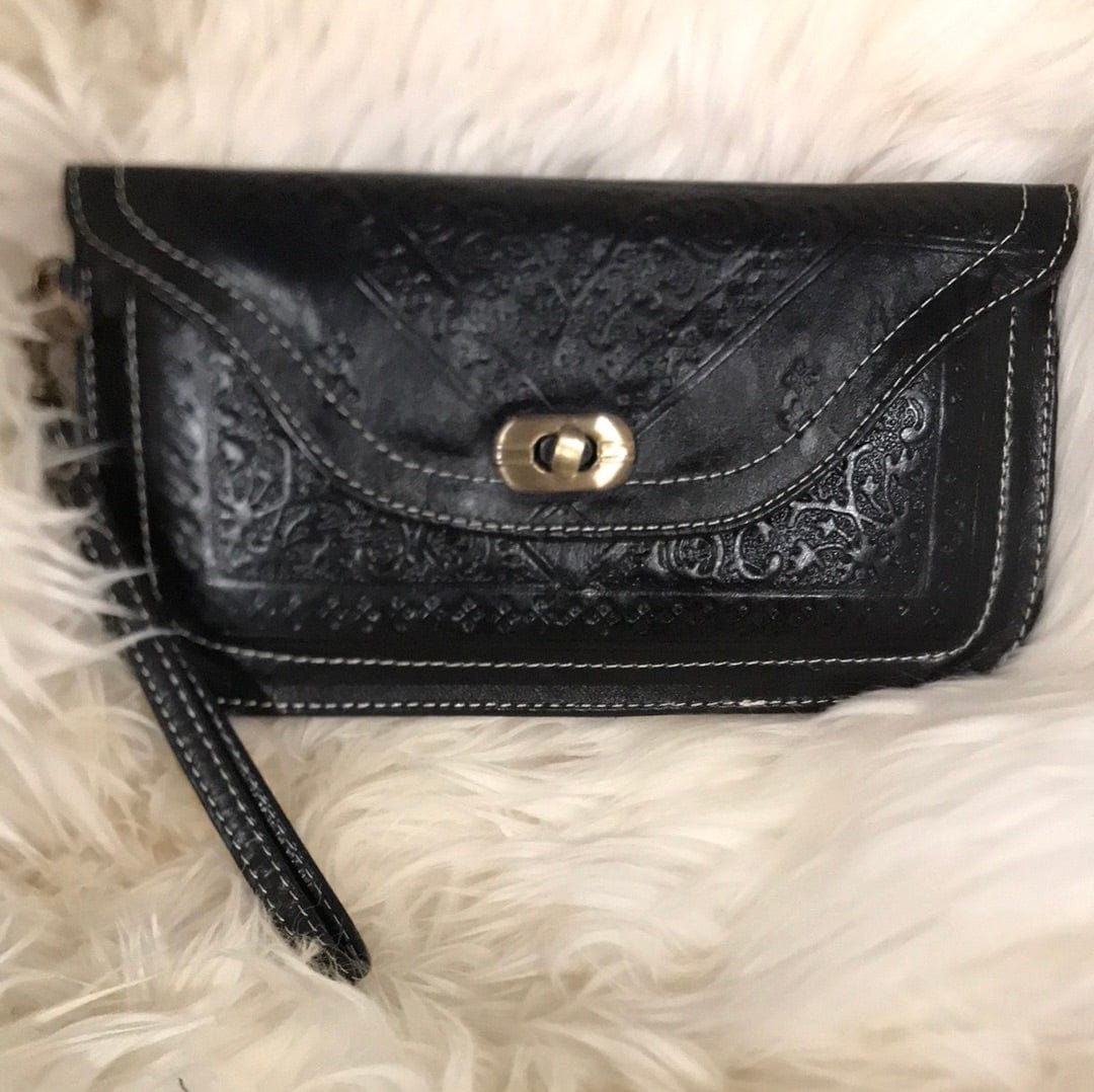 Vintage hand sales tooled leather purse