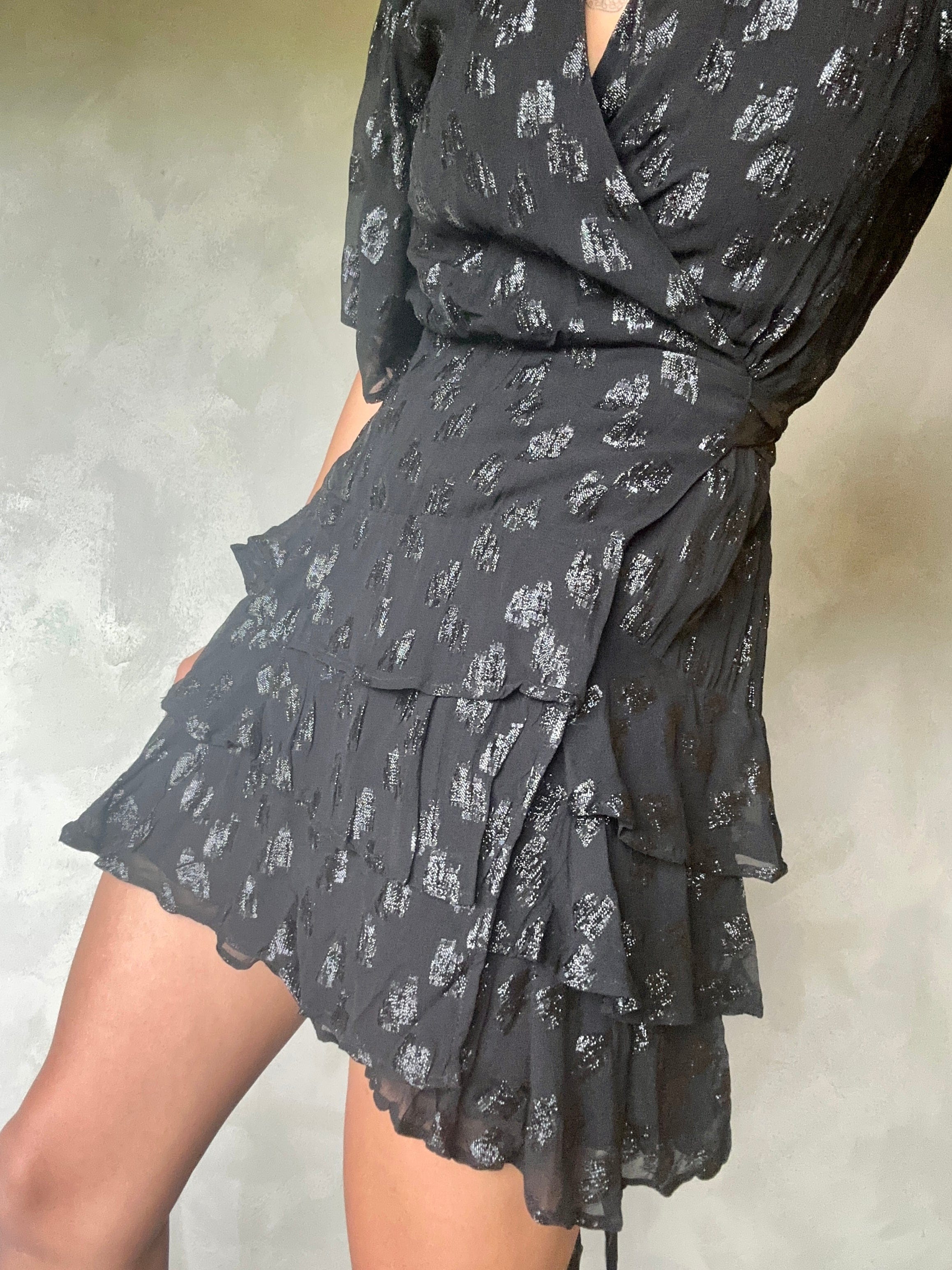 Belair Manon Wrap Dress Black Belair