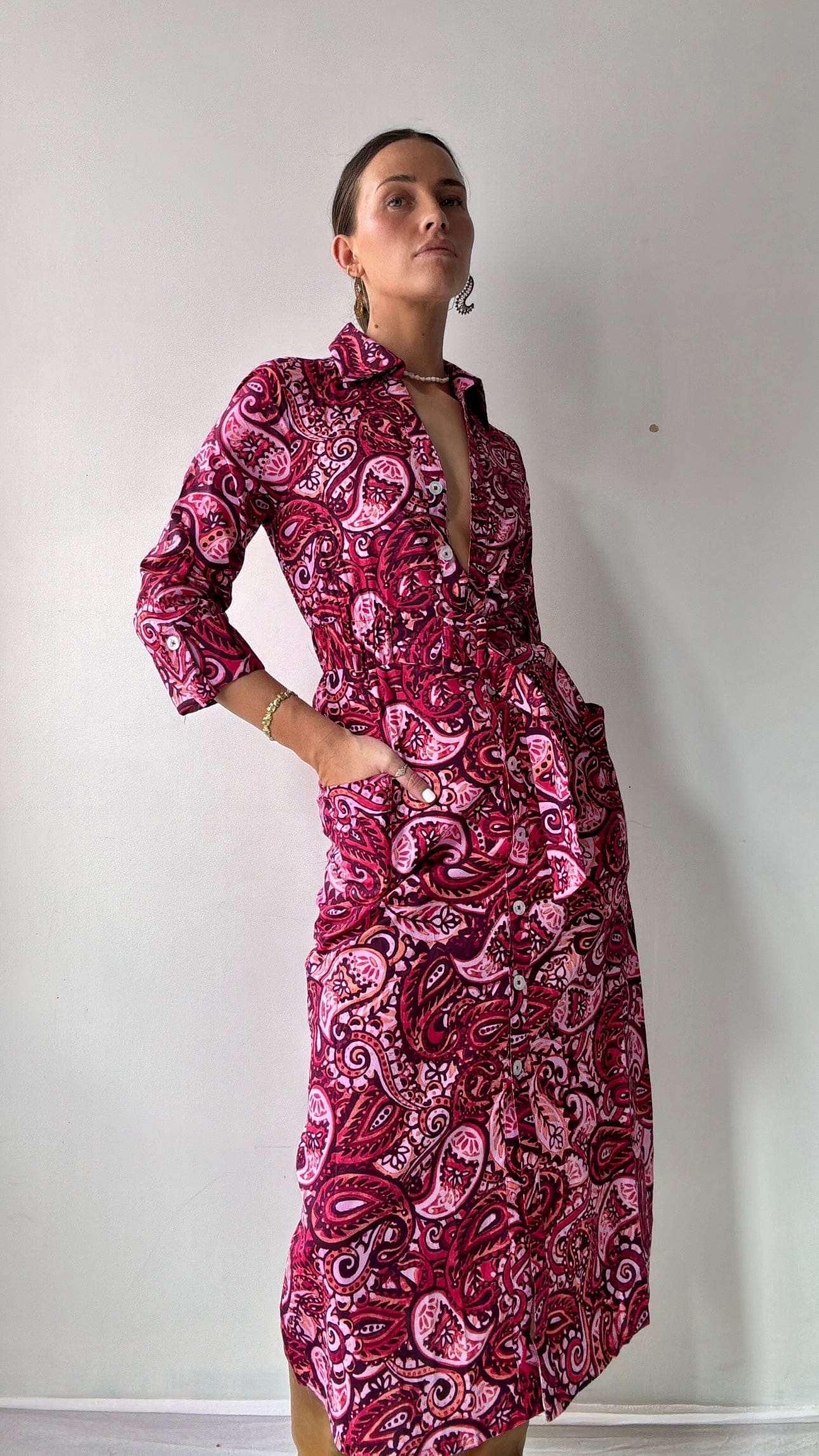 Cece Cece Paisley Midi Dress