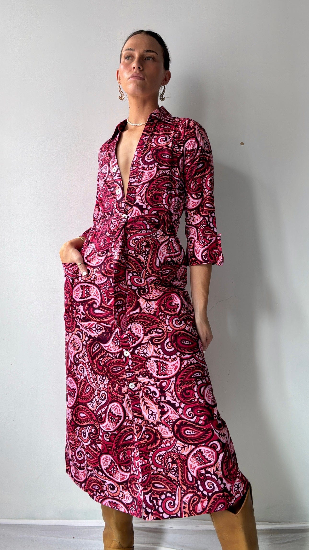 Cece Cece Paisley Midi Dress