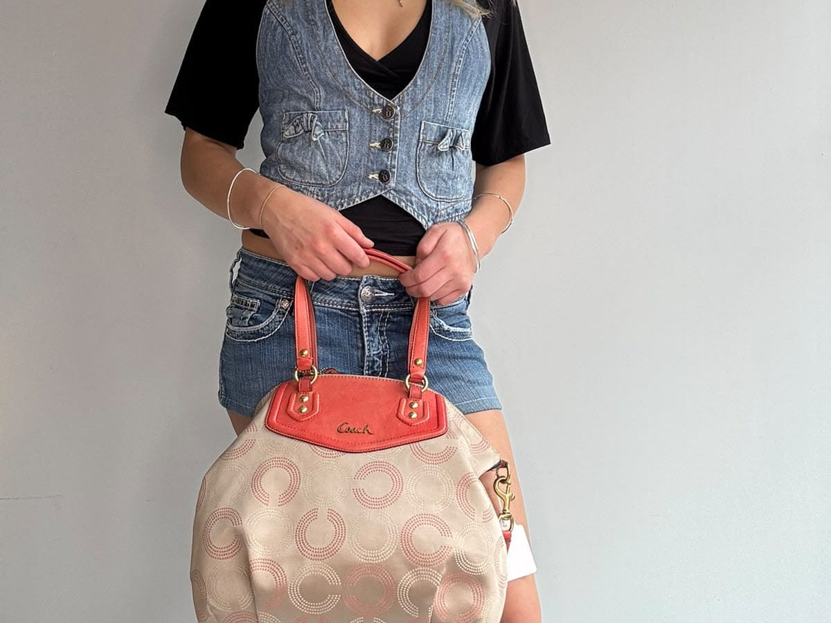 Coach Coach Ashley Dotted Bag Coral