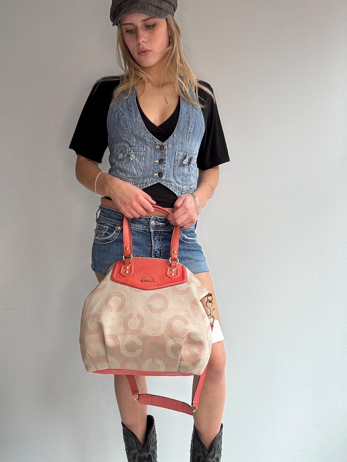Coach Coach Ashley Dotted Bag Coral