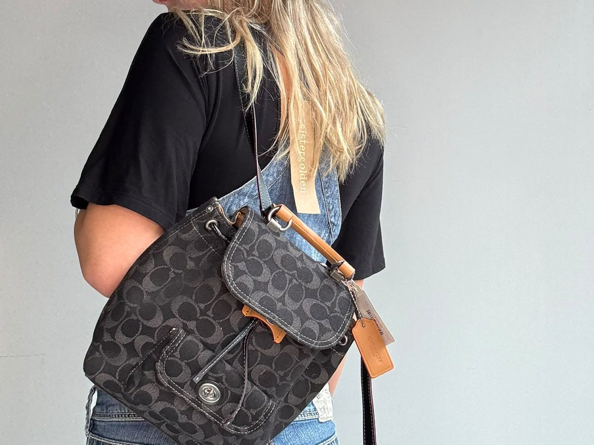 Coach Coach Black Denim Backpack