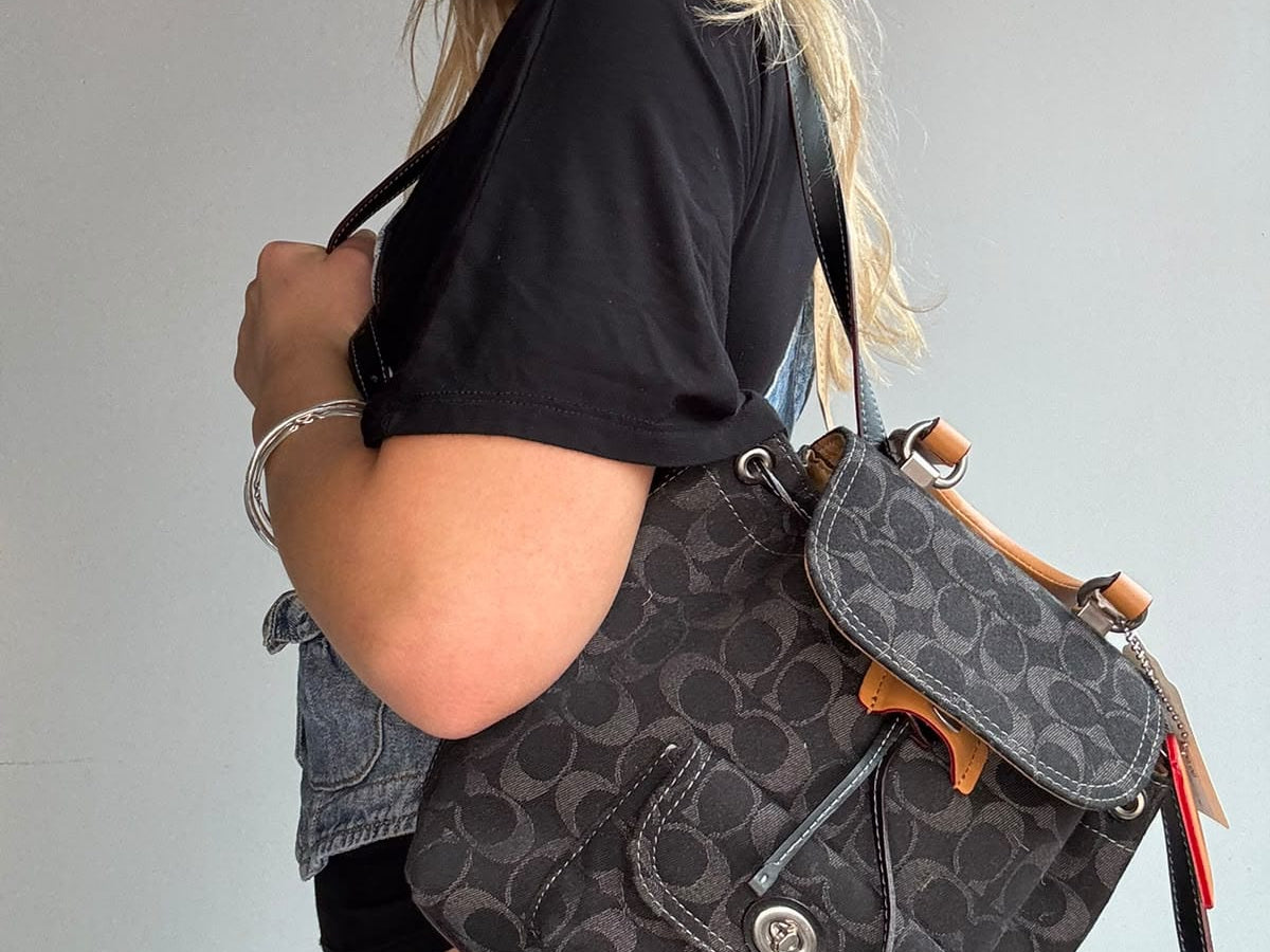 Coach Coach Black Denim Backpack
