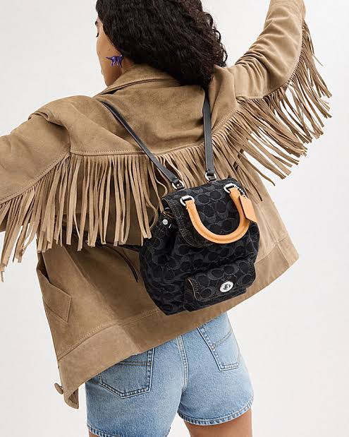 Coach Coach Black Denim Backpack
