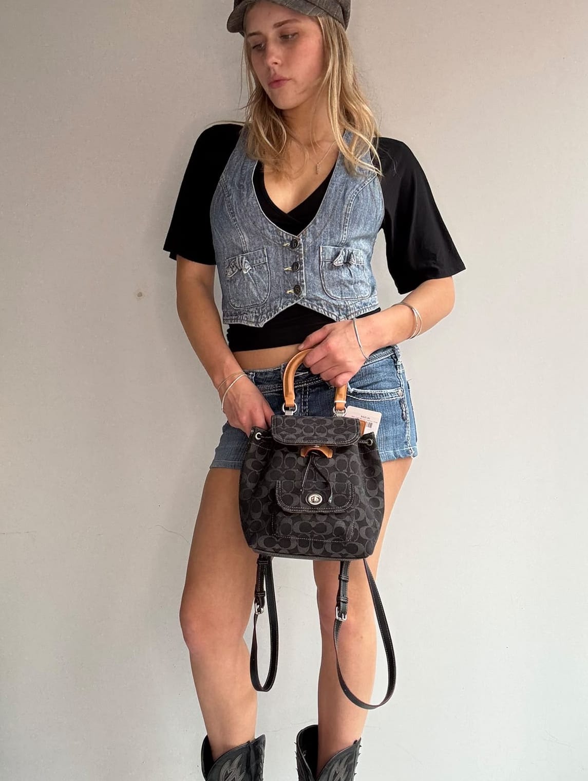 Coach Coach Black Denim Backpack