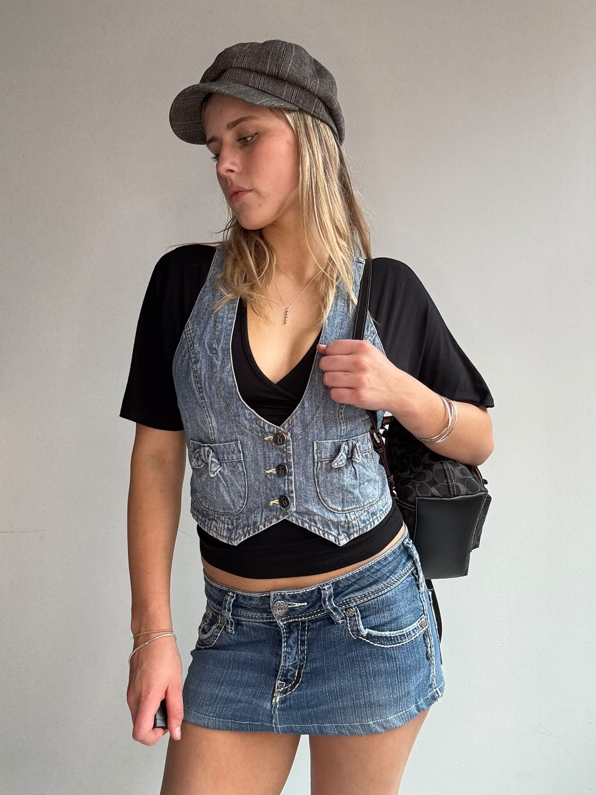 Coach Coach Black Denim Backpack