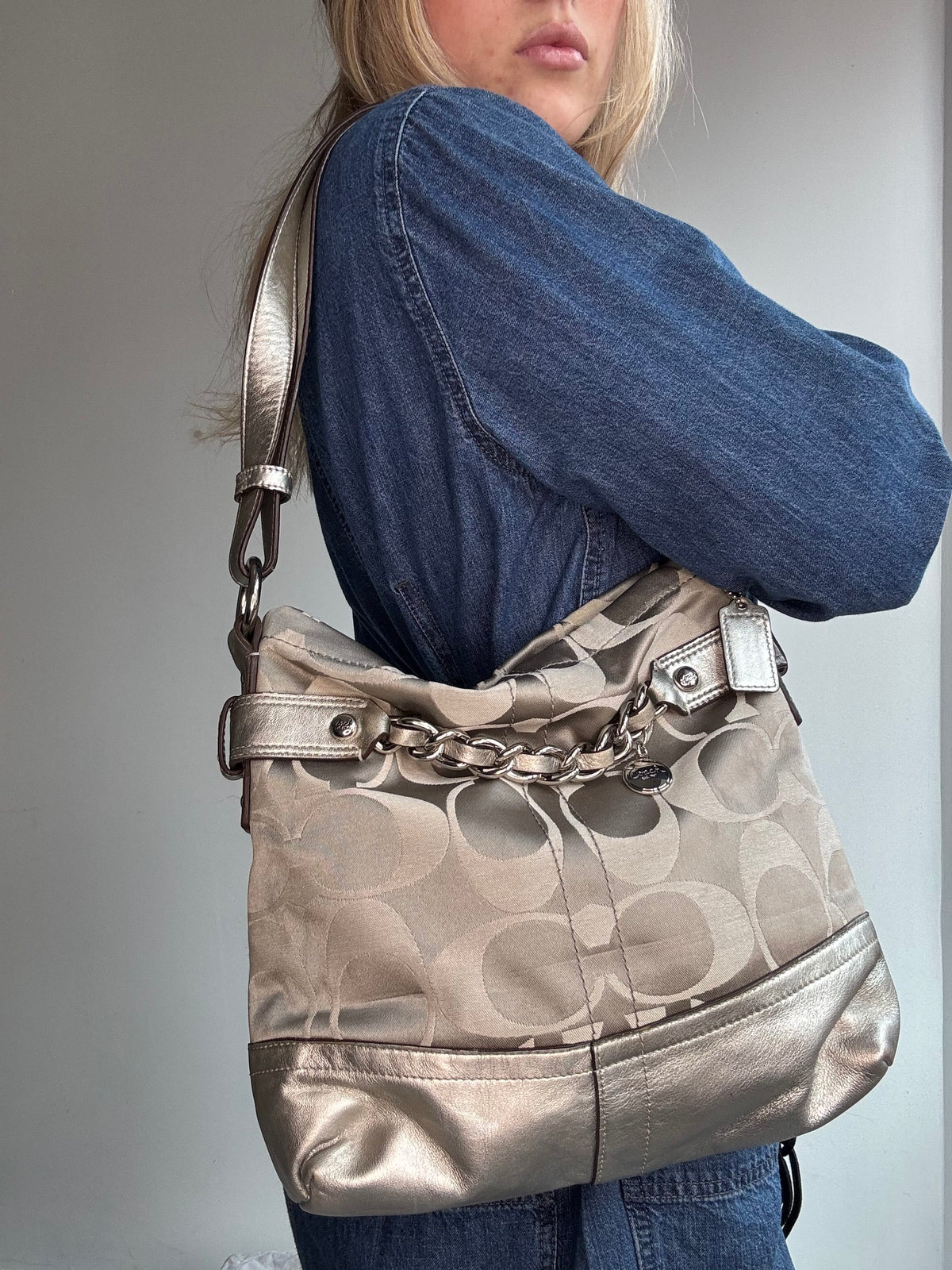Coach Coach Silver HoboTote Bag