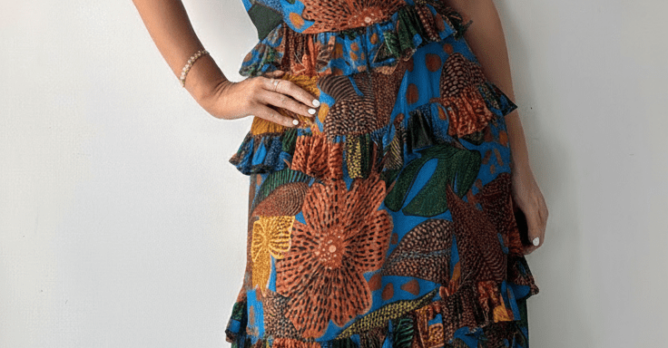 Farm Rio Dress Farm Rio Babado Maxi Dress