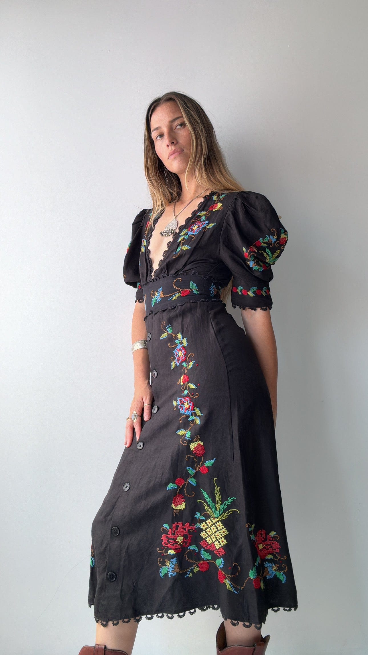 Farm Rio Dress Farm Rio Black Orchard Dress