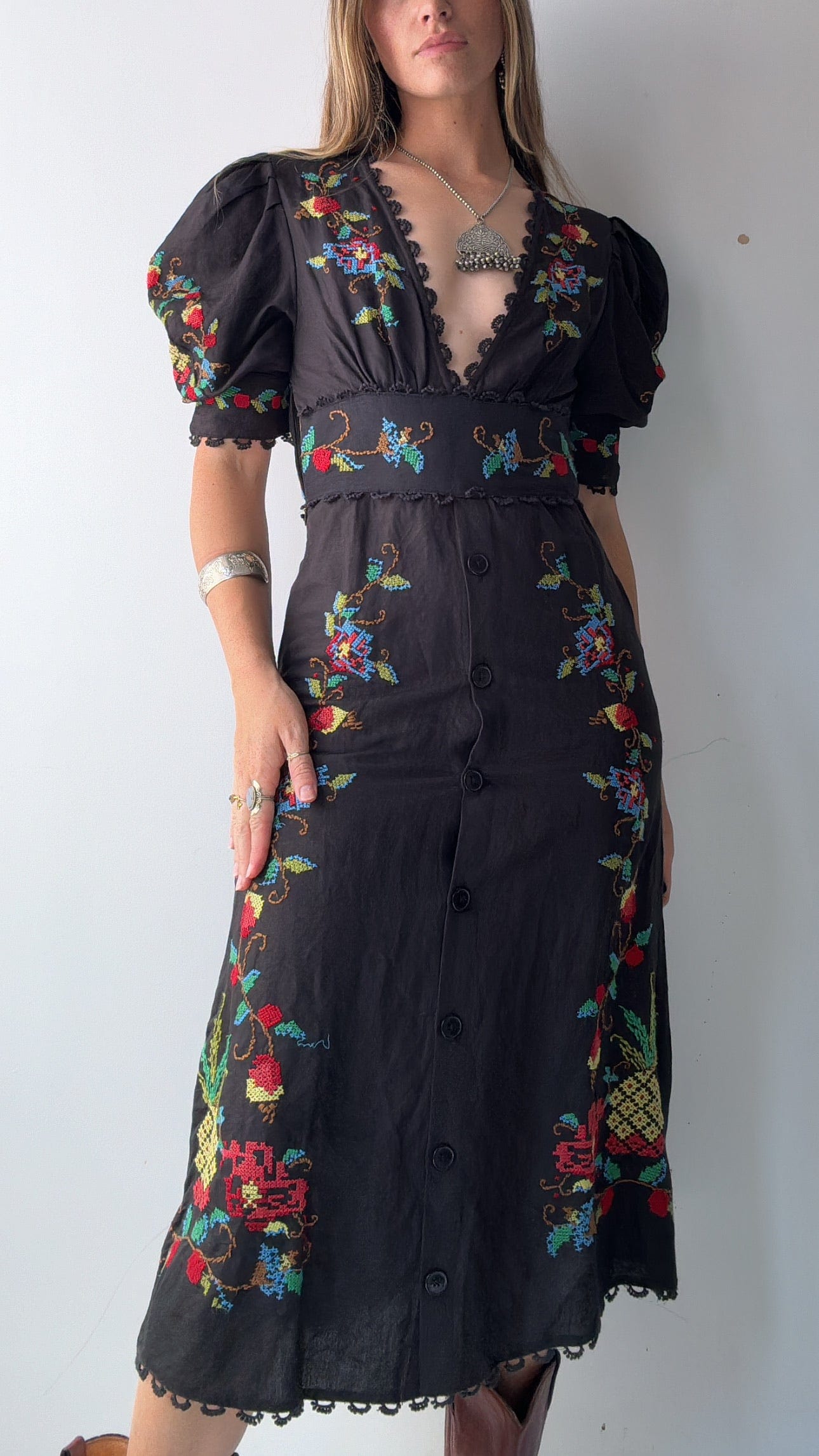 Farm Rio Dress Farm Rio Black Orchard Dress