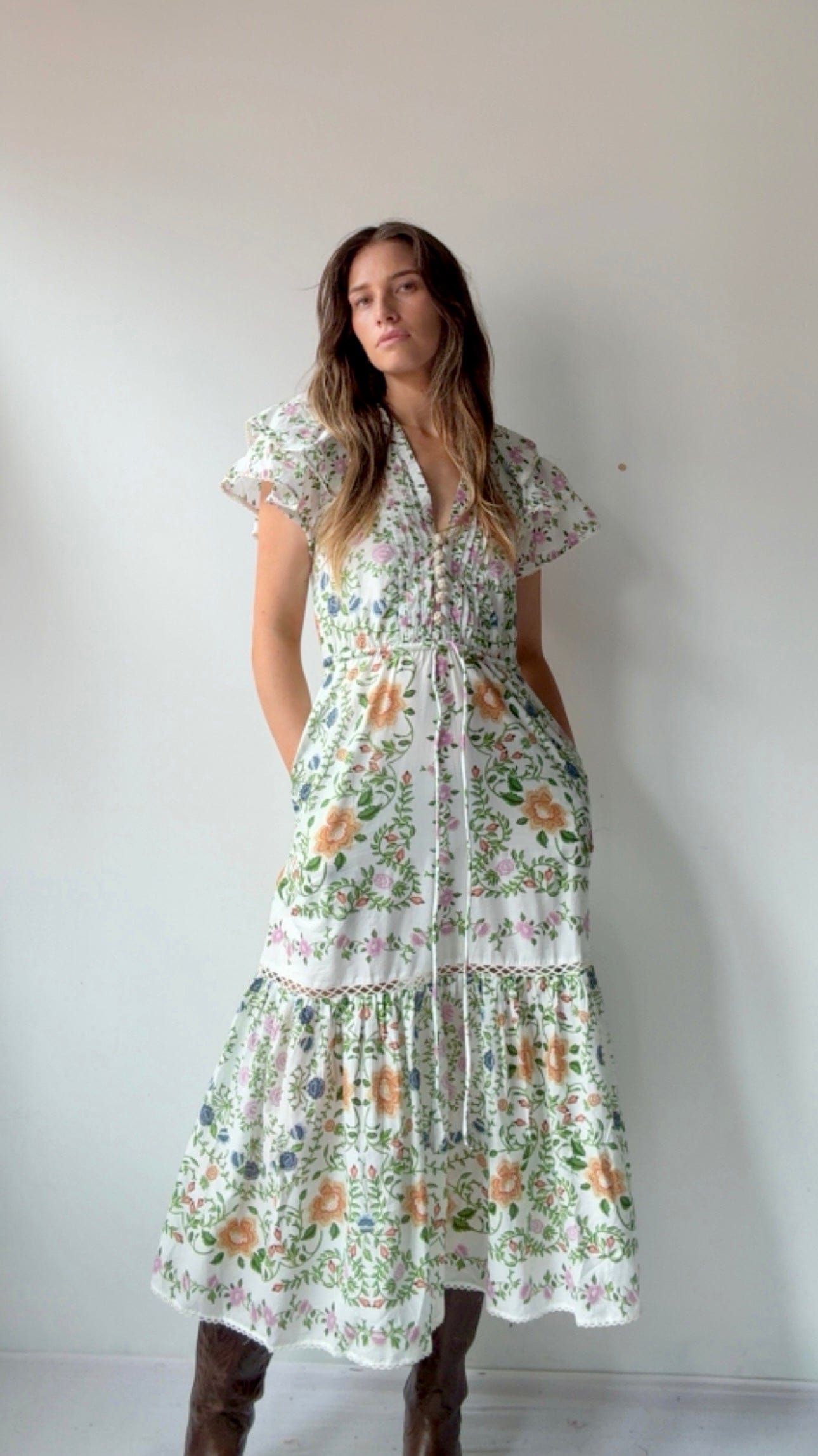 Farm Rio Dress Farm Rio Folk Midi Dress