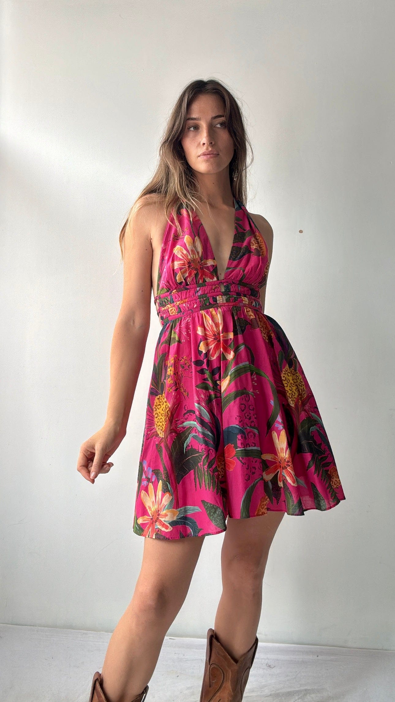 Farm Rio Dress Farm Rio Hibiscus Mini Dress