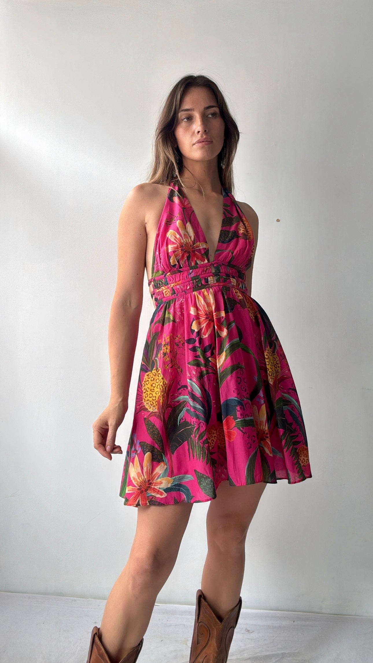 Farm Rio Dress Farm Rio Hibiscus Mini Dress
