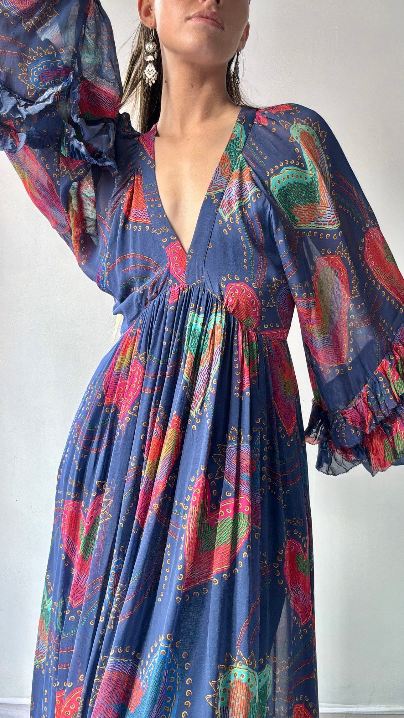 Farm Rio Dress Farm Rio Ipkiss Royal Maxi Dress