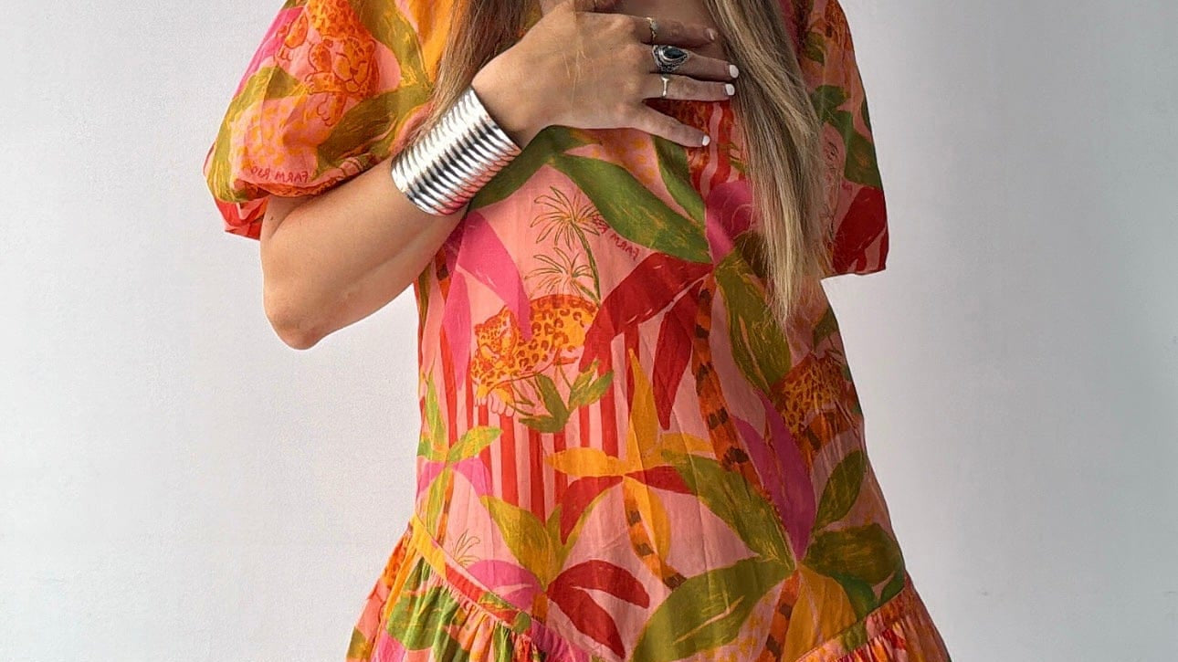 Farm Rio Dress Farm Rio Leo Mini Dress