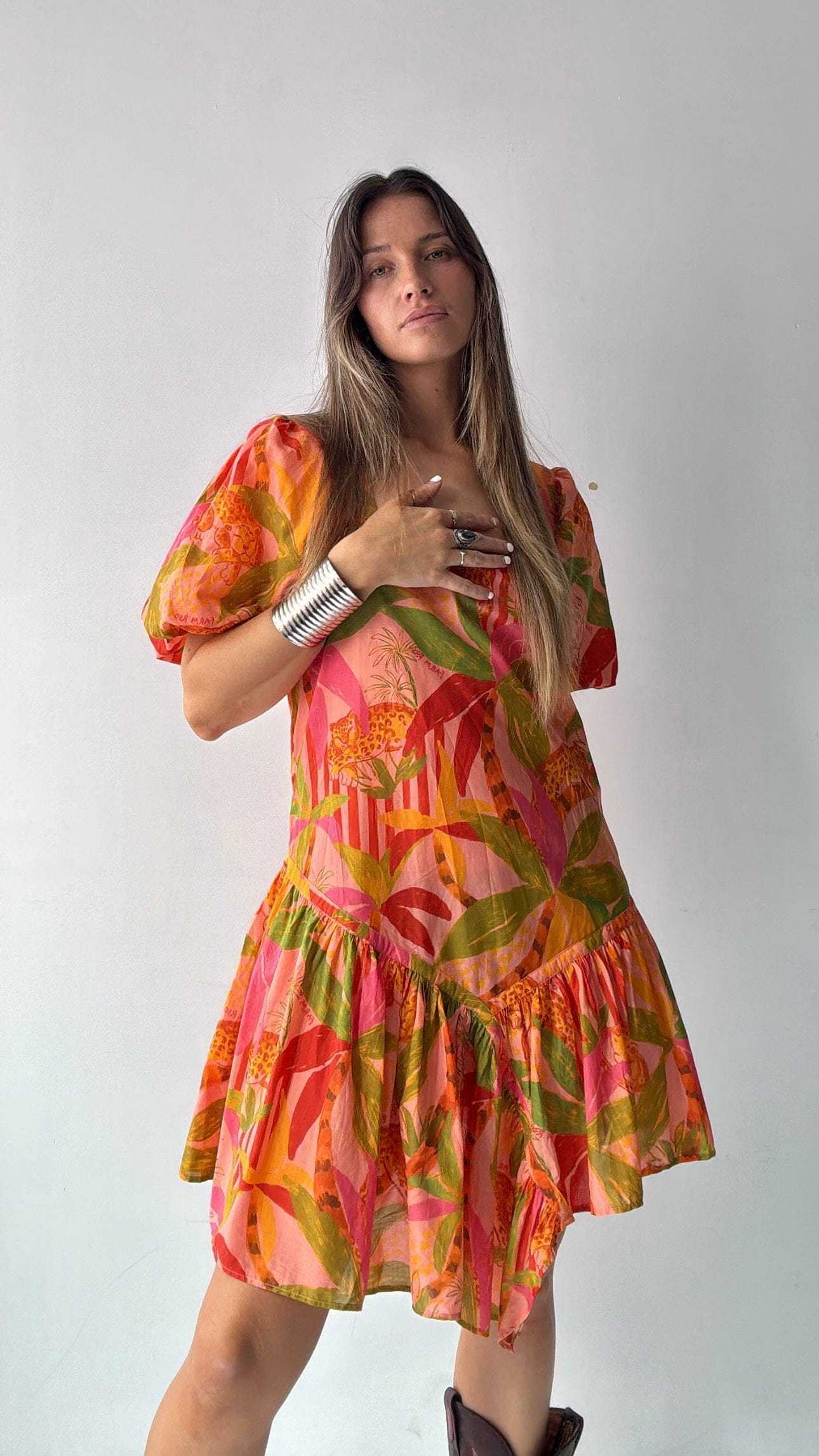 Farm Rio Dress Farm Rio Leo Mini Dress