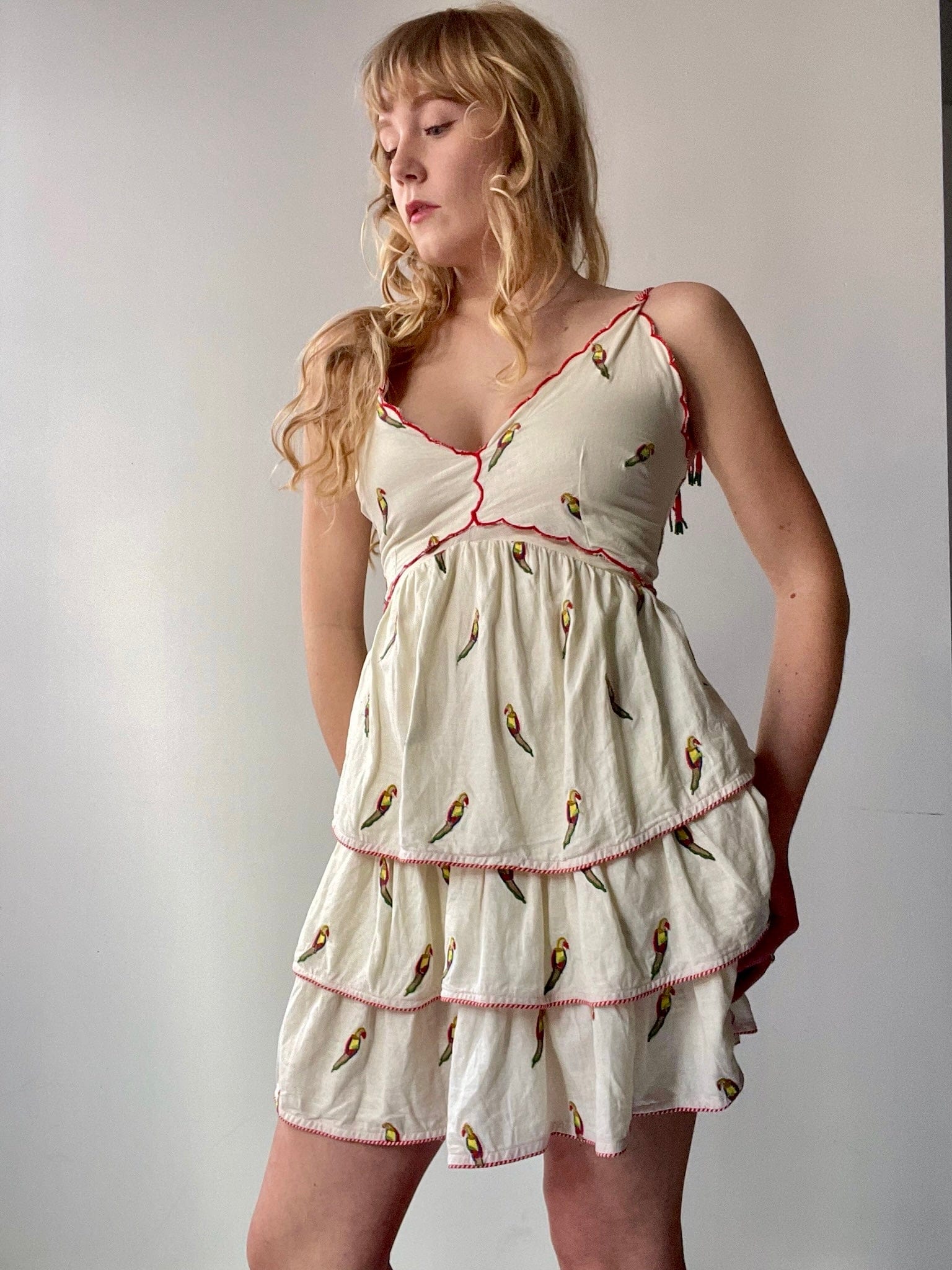 Farm Rio Dress Farm Rio Parrot Mini Dress