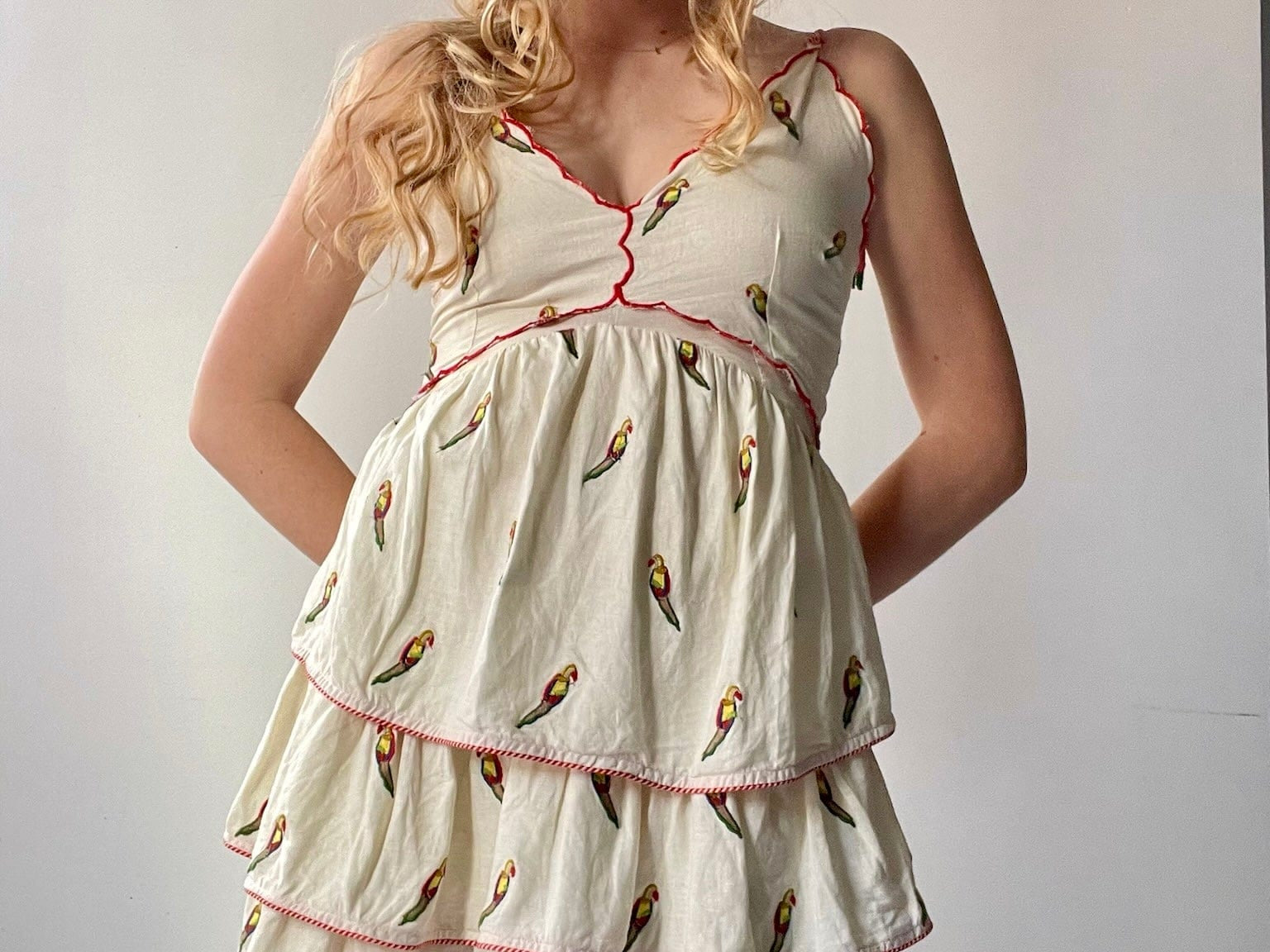 Farm Rio Dress Farm Rio Parrot Mini Dress