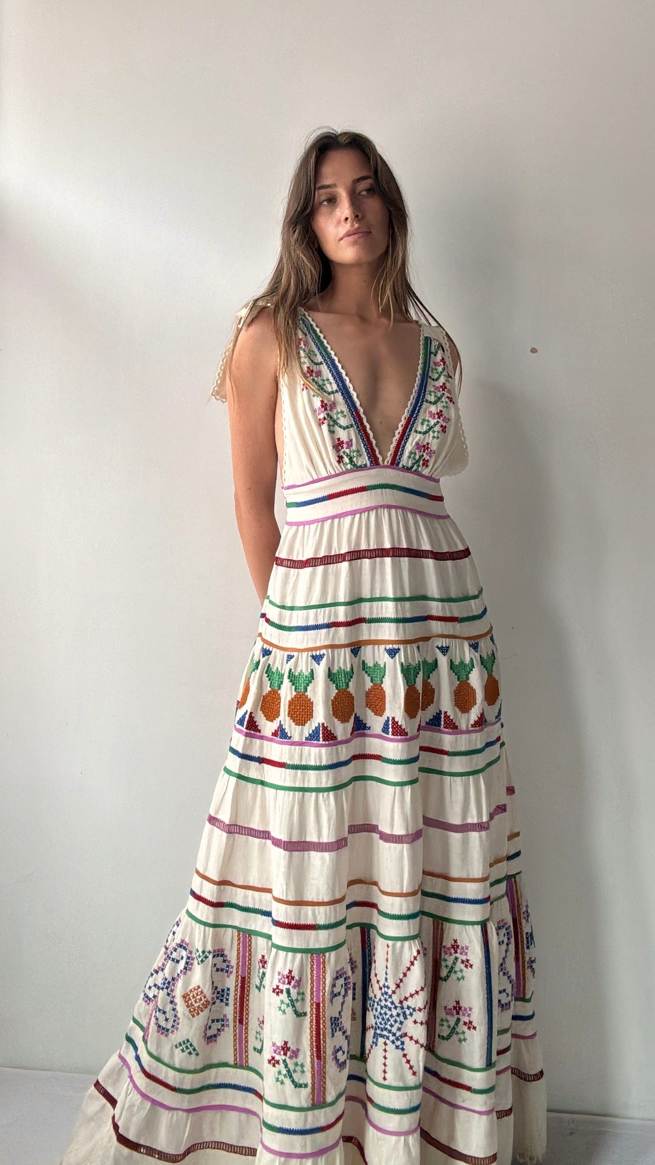 Farm Rio Dress Farm Rio Pineapple Star Maxi Dress