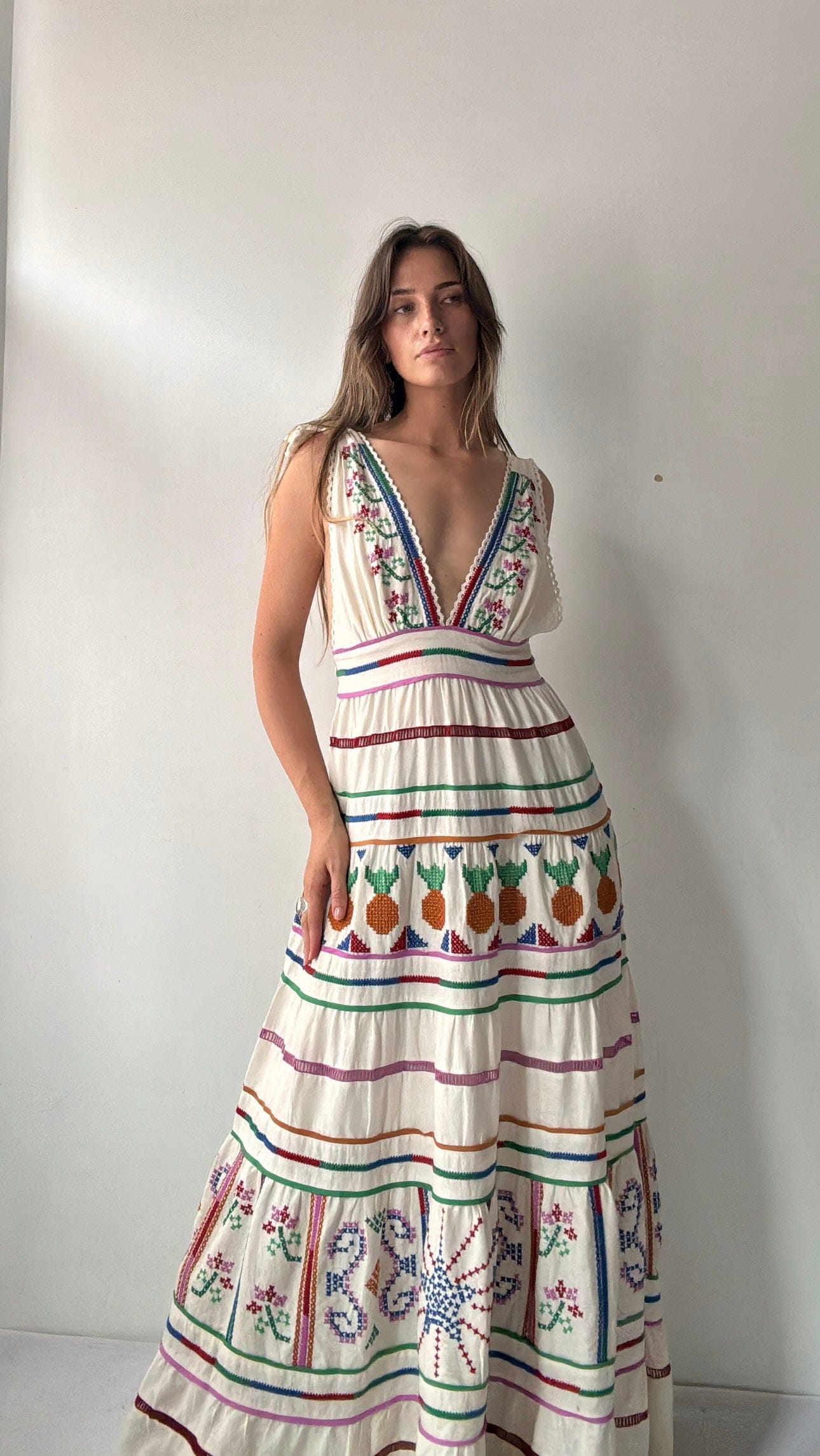 Farm Rio Dress Farm Rio Pineapple Star Maxi Dress