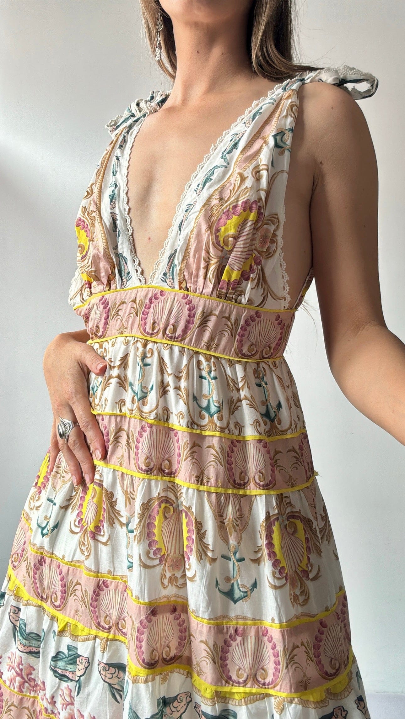 Farm Rio Dress Farm Rio Shells Midi Dress Dusky