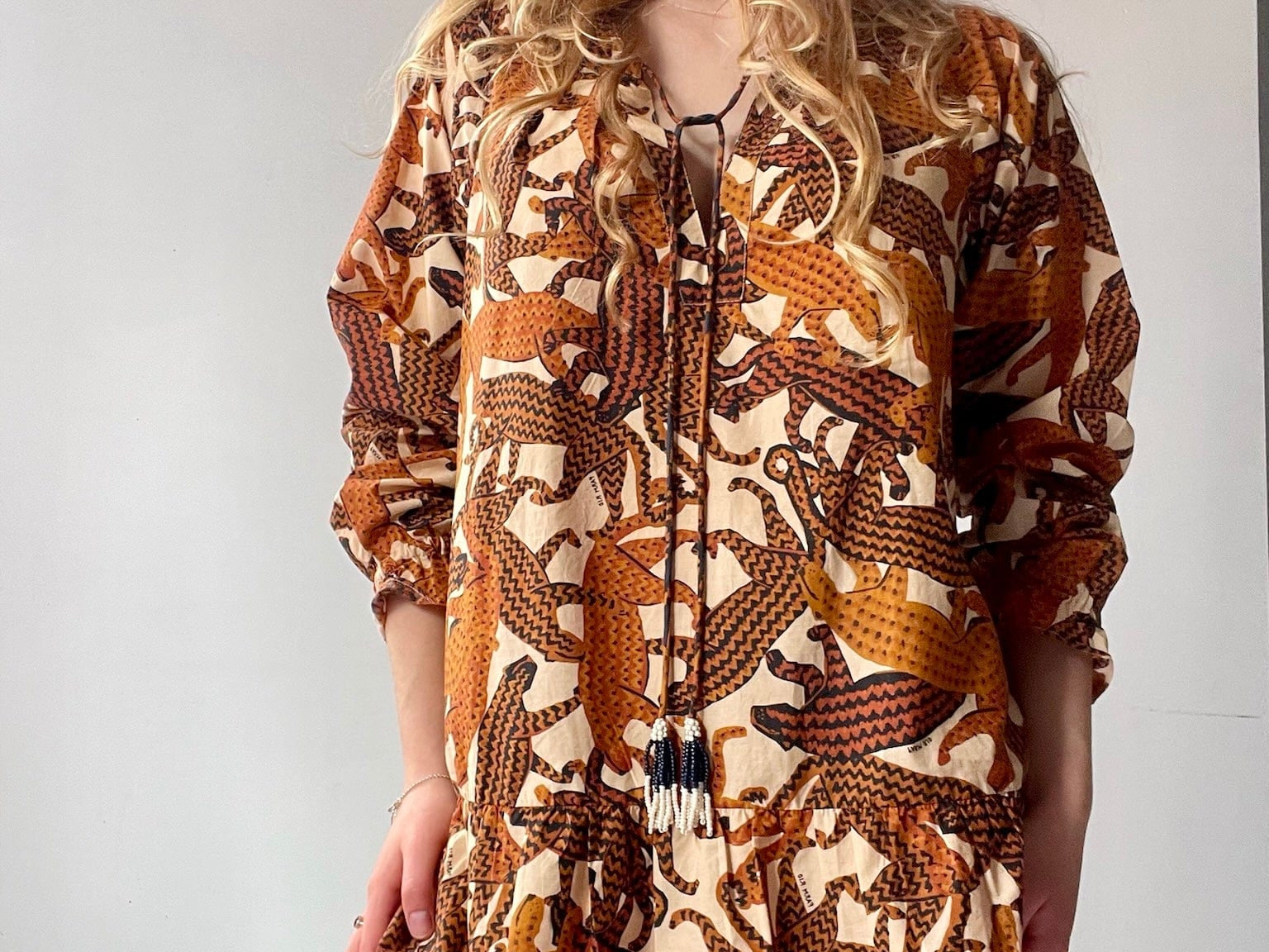 Farm Rio Farm Rio Big Cat Safari Dress
