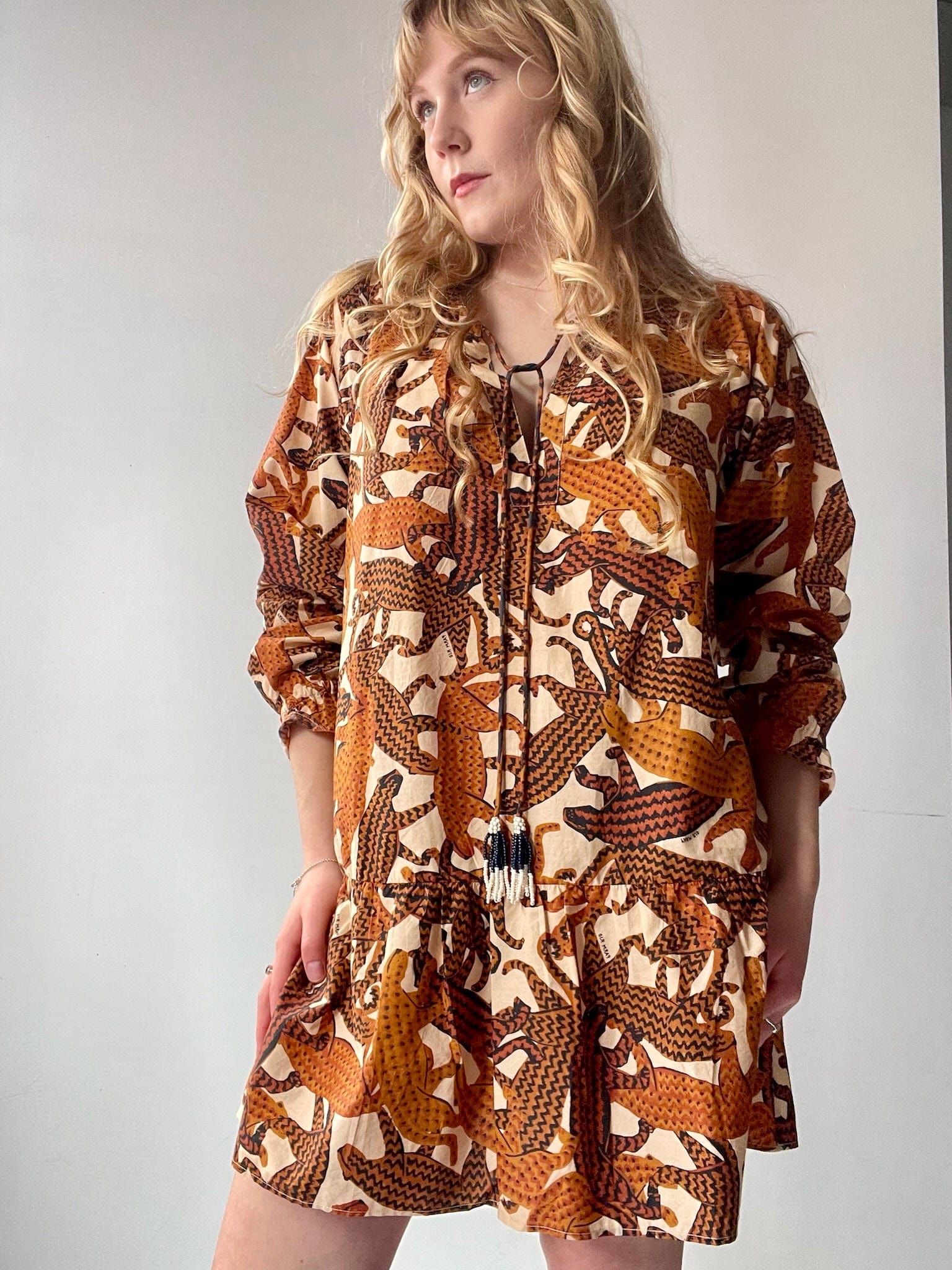 Farm Rio Farm Rio Big Cat Safari Dress