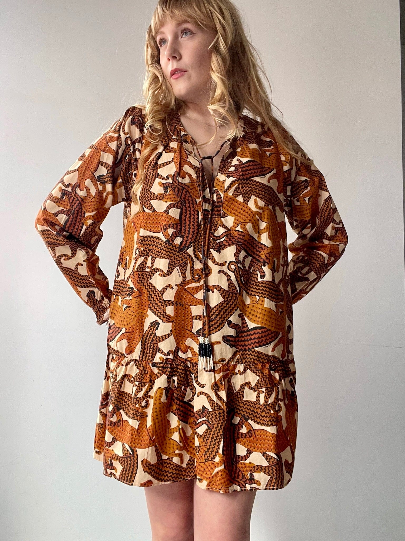 Farm Rio Farm Rio Big Cat Safari Dress