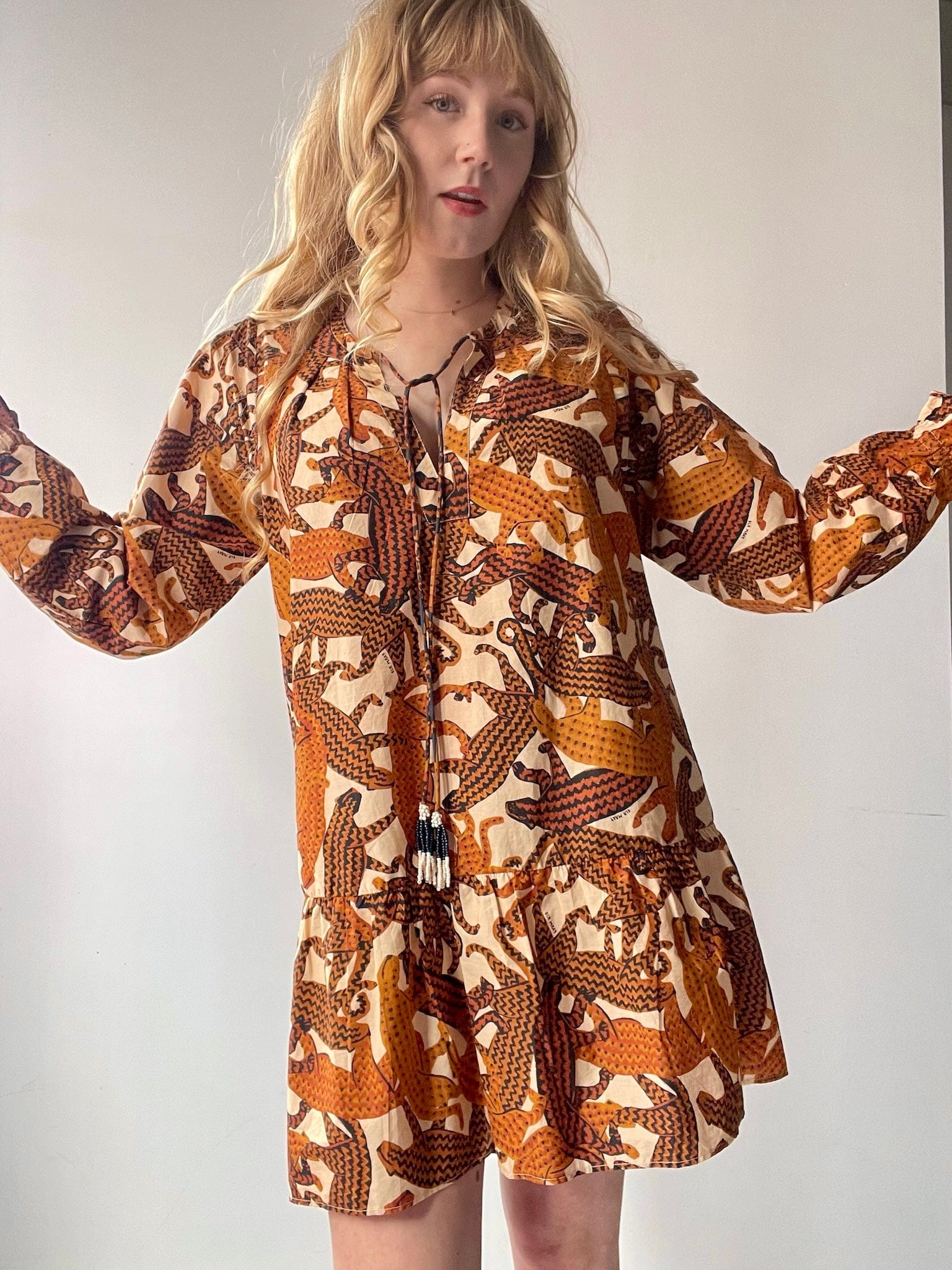 Farm Rio Farm Rio Big Cat Safari Dress