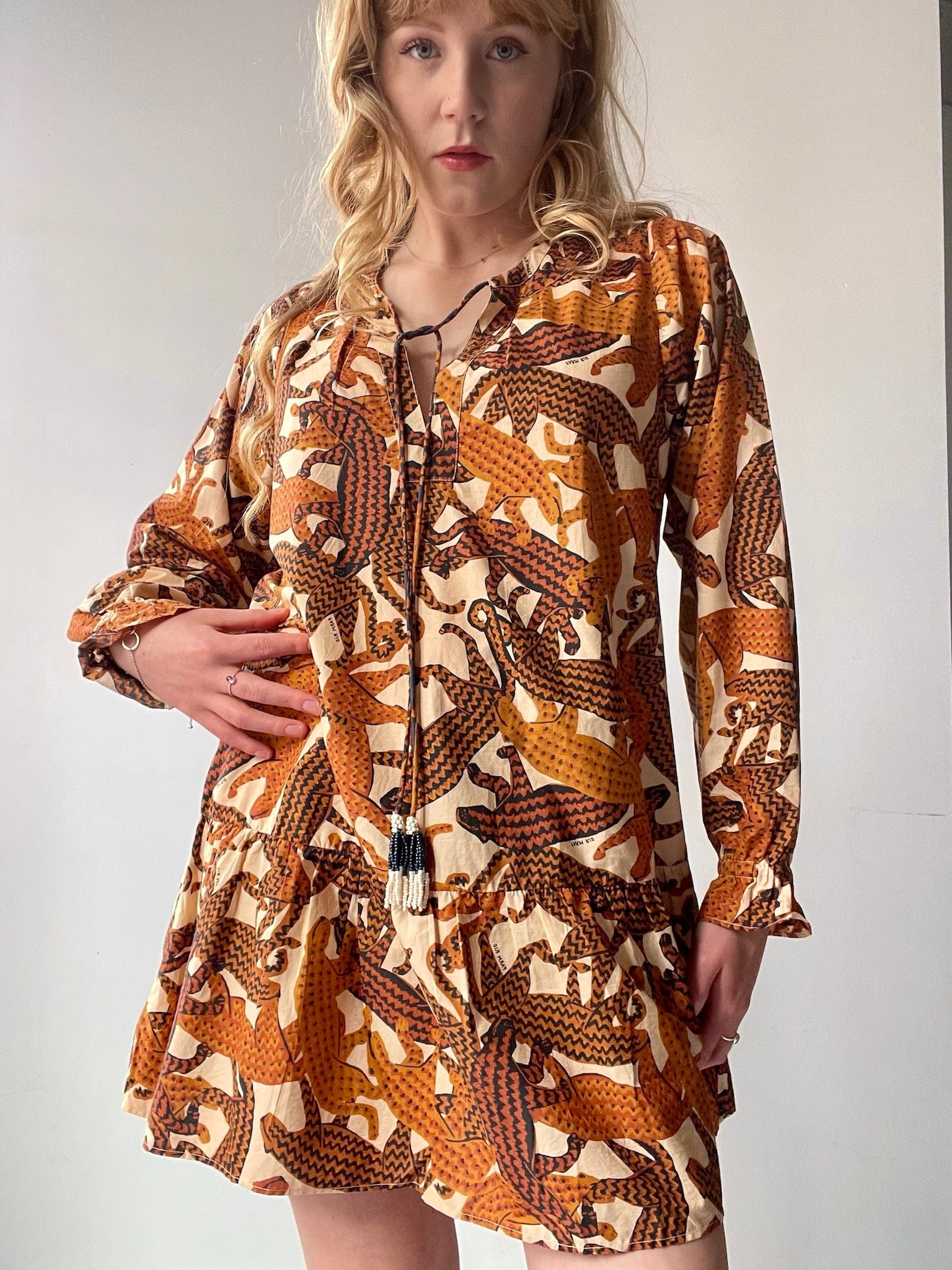 Farm Rio Farm Rio Big Cat Safari Dress