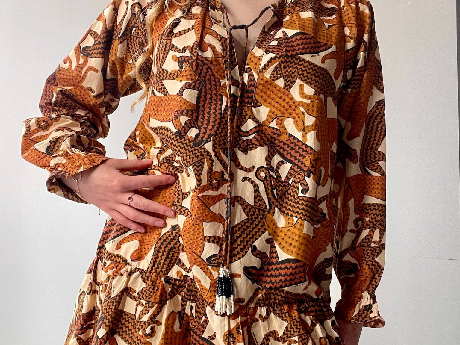 Farm Rio Farm Rio Big Cat Safari Dress