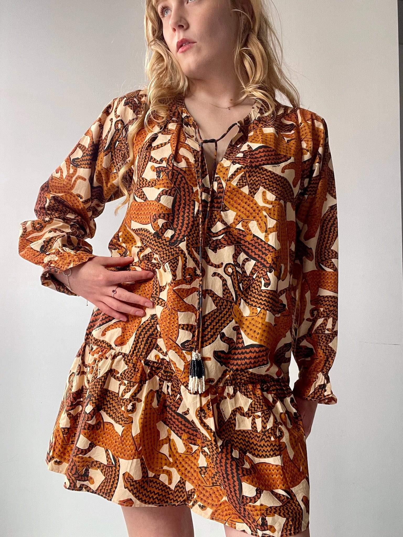 Farm Rio Farm Rio Big Cat Safari Dress