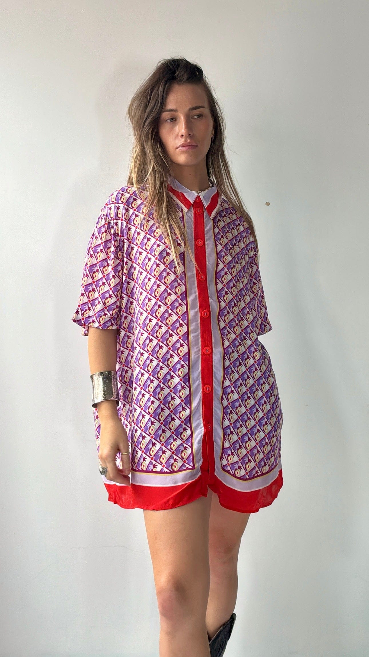 Farm Rio Shirts Farm Rio Pineapple Scarf Shirt