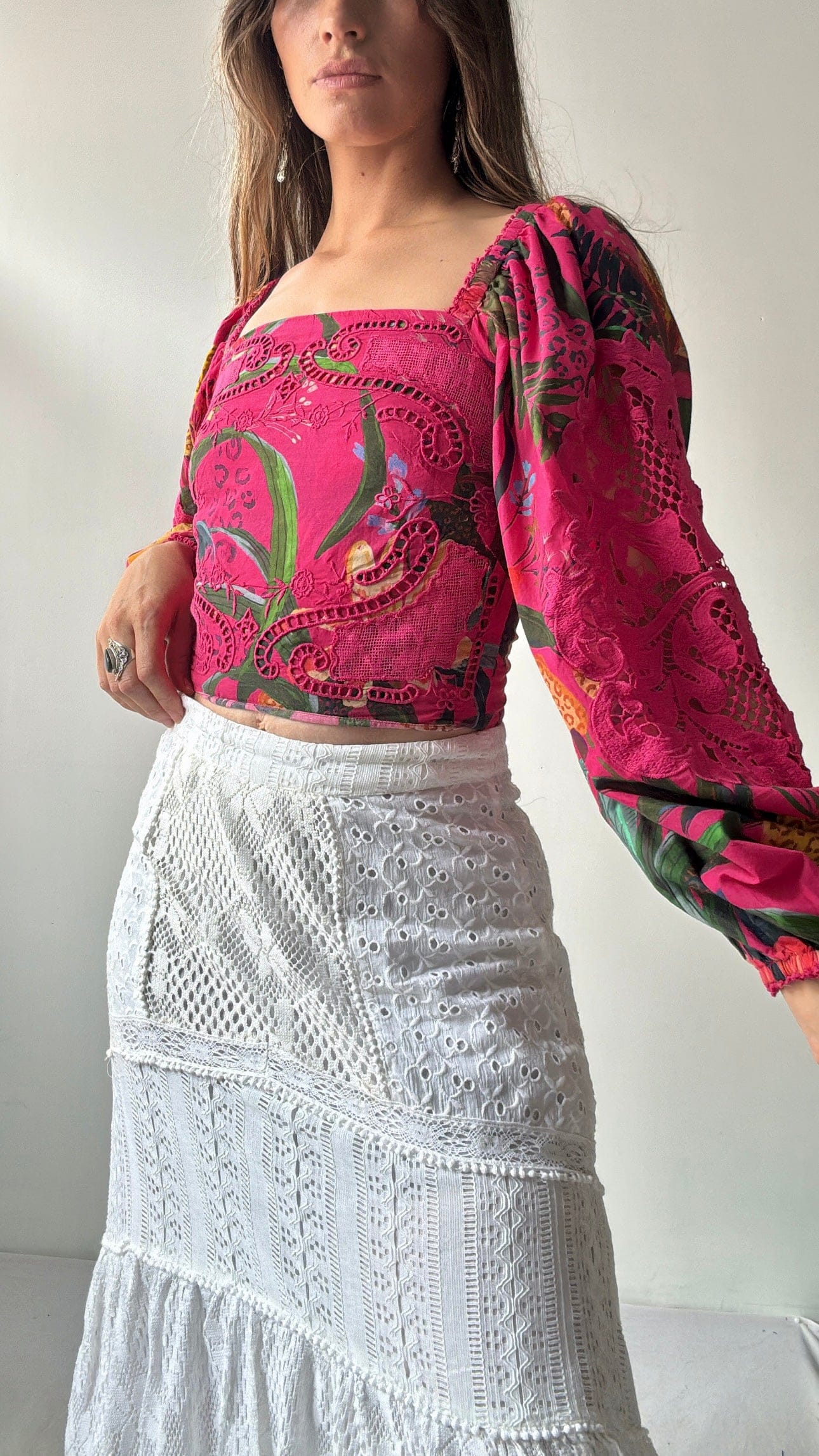 Farm Rio Tops Farm Rio Talia Top Fuchsia