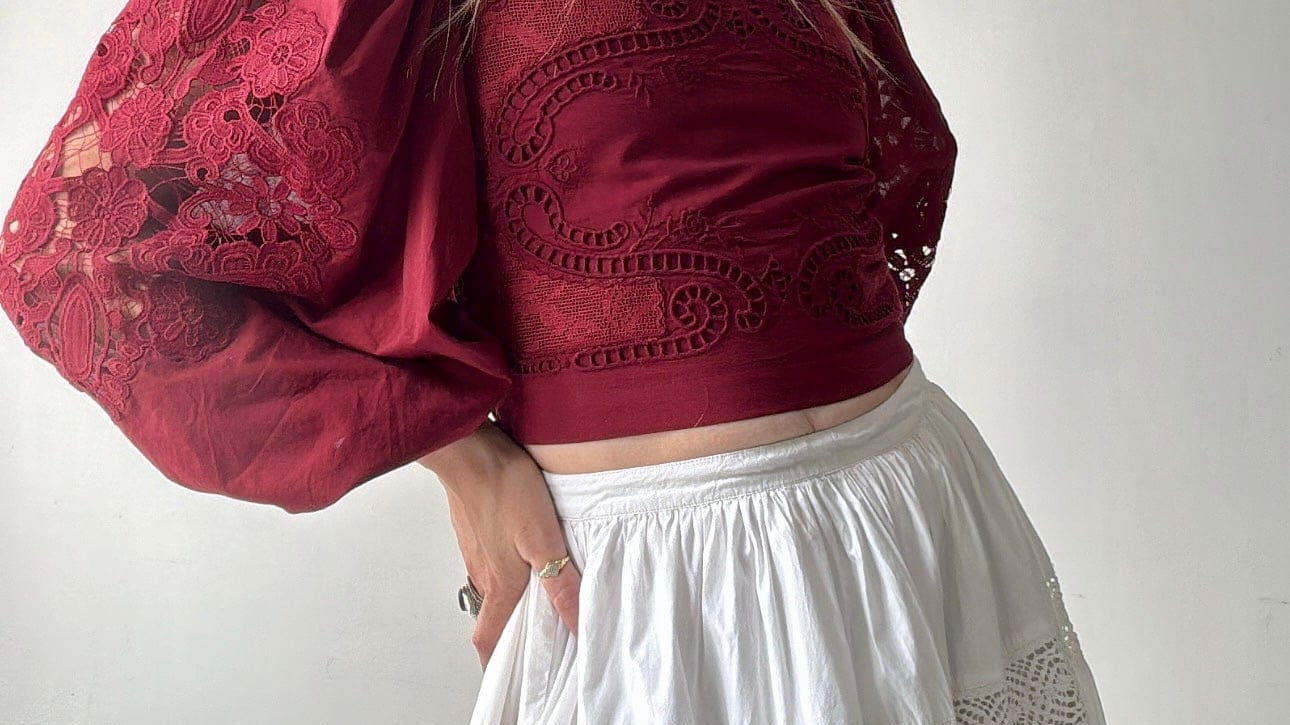 Farm Rio Tops Farm Rio Talia Top Maroon