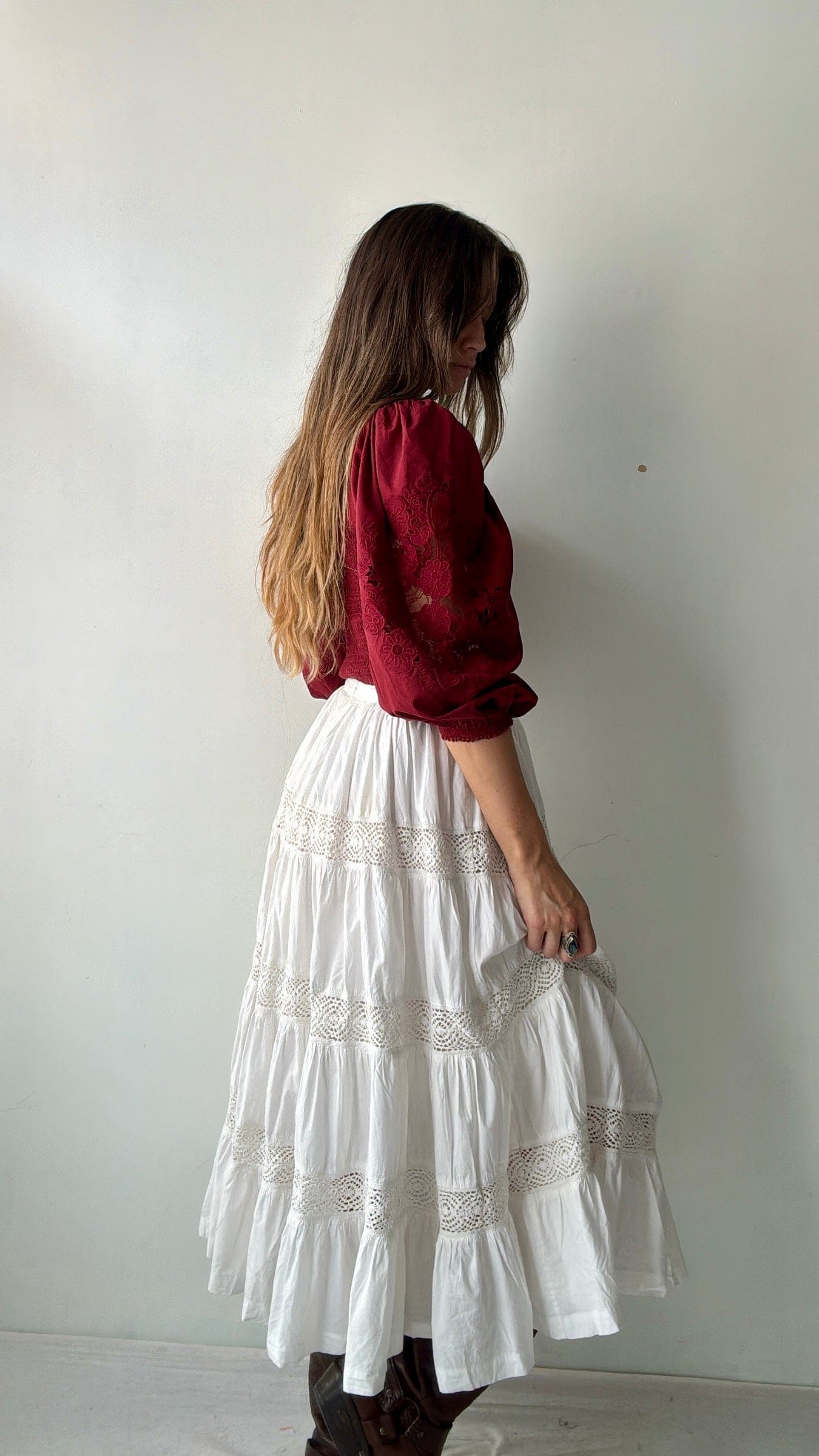 Farm Rio Tops Farm Rio Talia Top Maroon