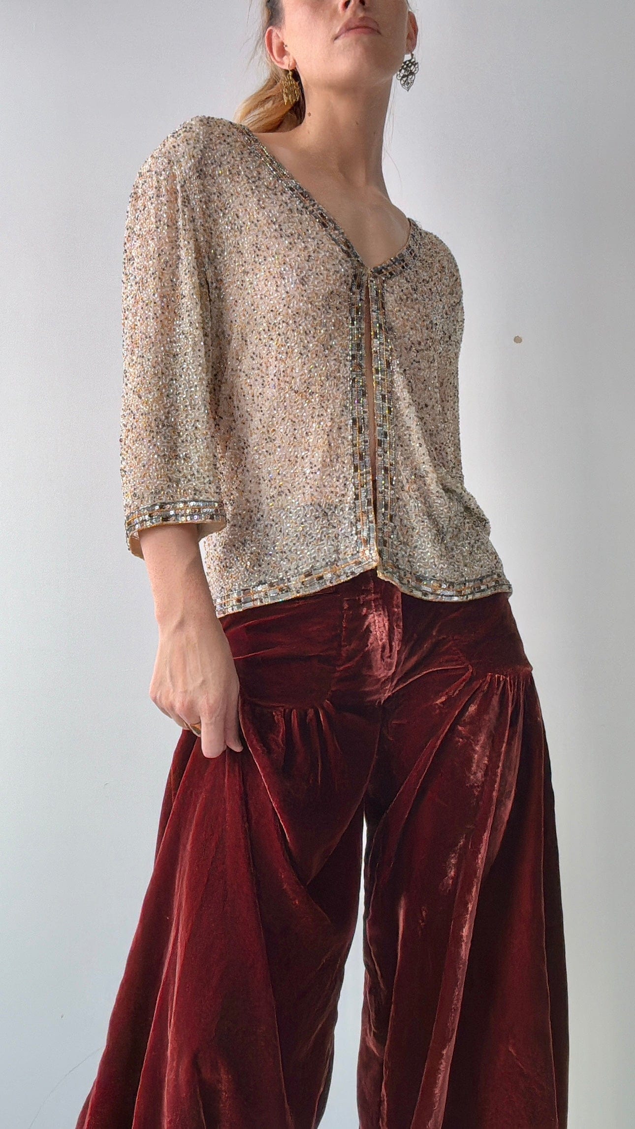 Frank Usher Jackets Barley Vintage Beaded Jacket