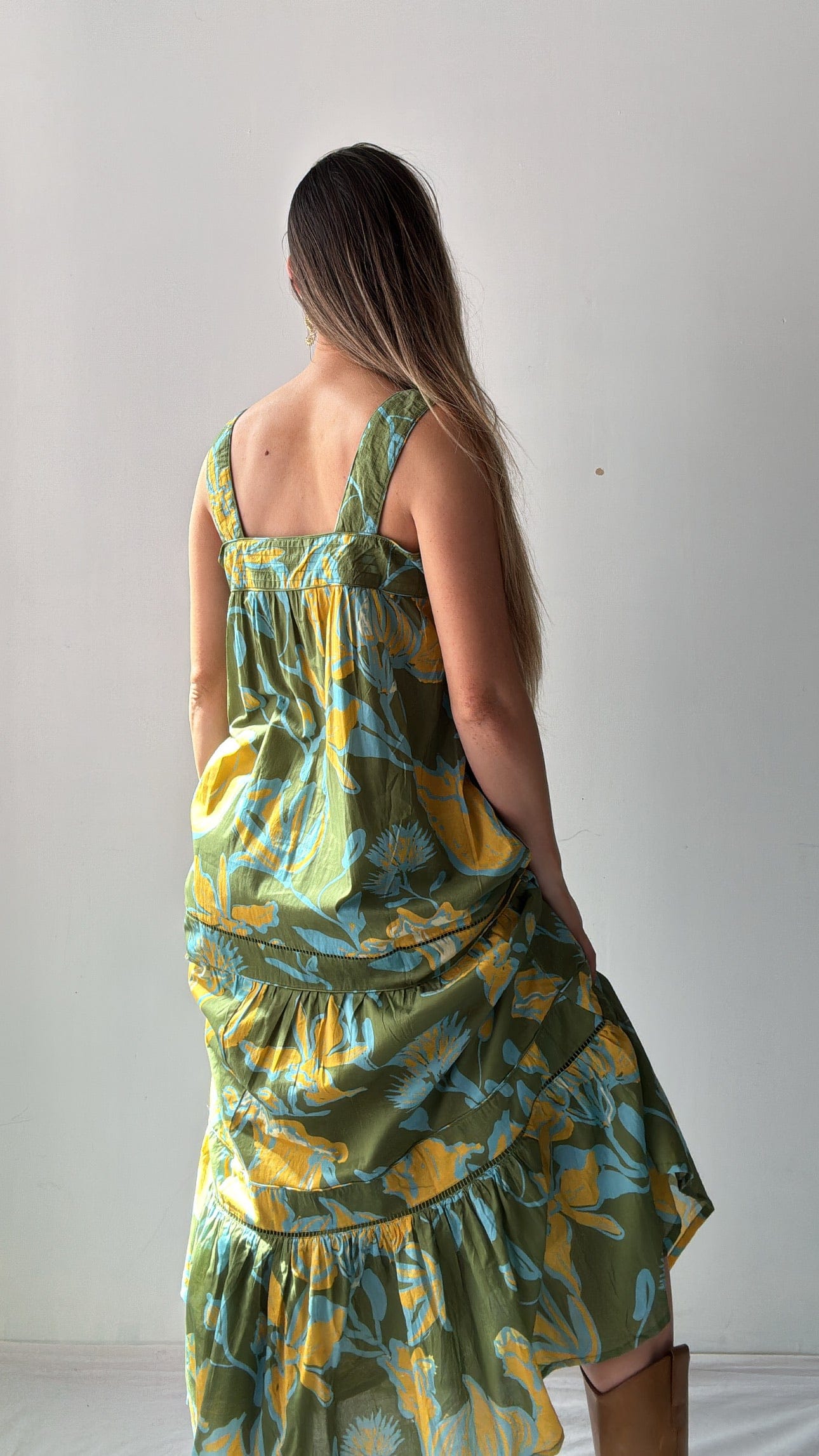 Free People Farm Rio Green Foliage  Dress