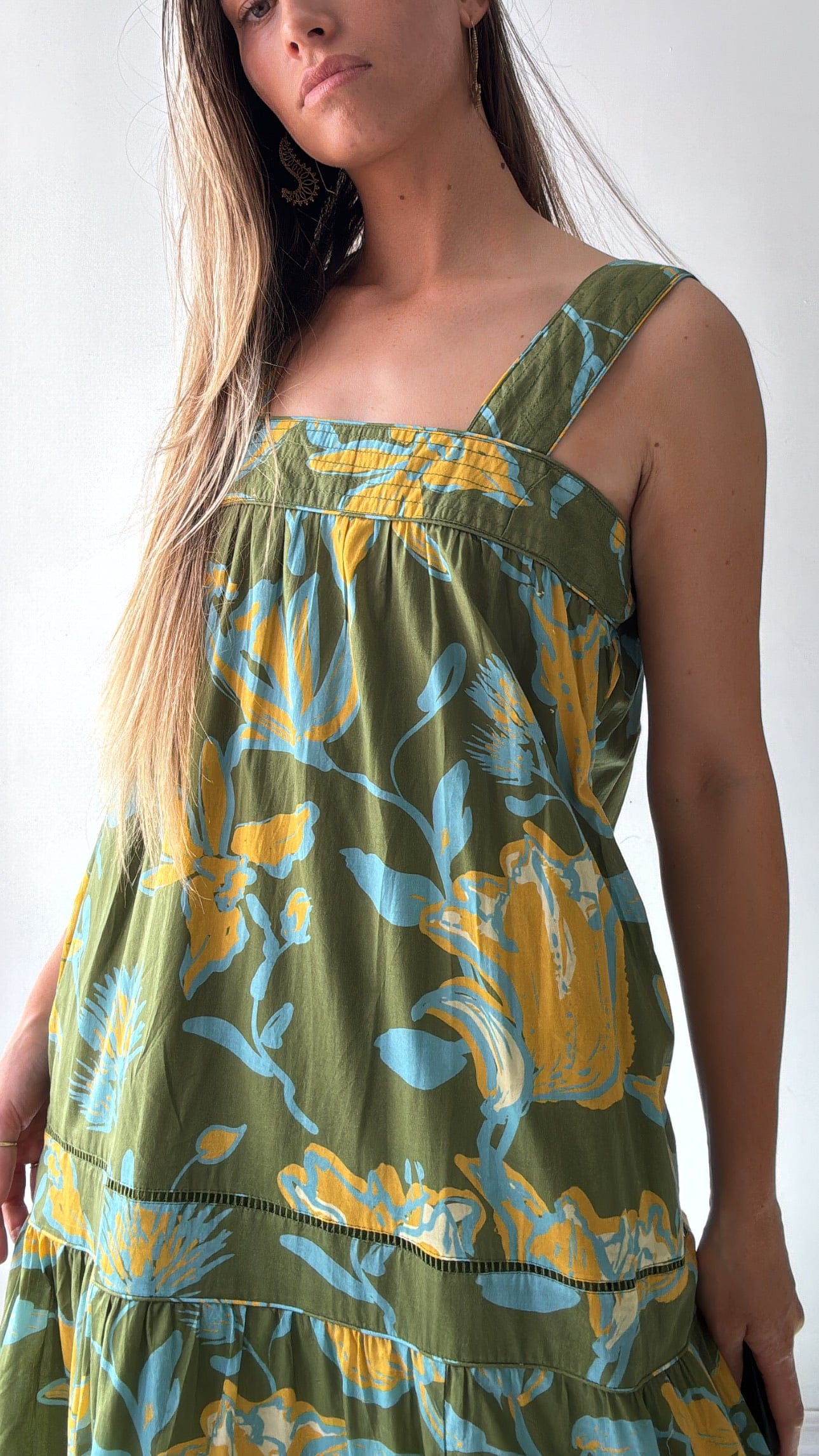 Free People Farm Rio Green Foliage  Dress