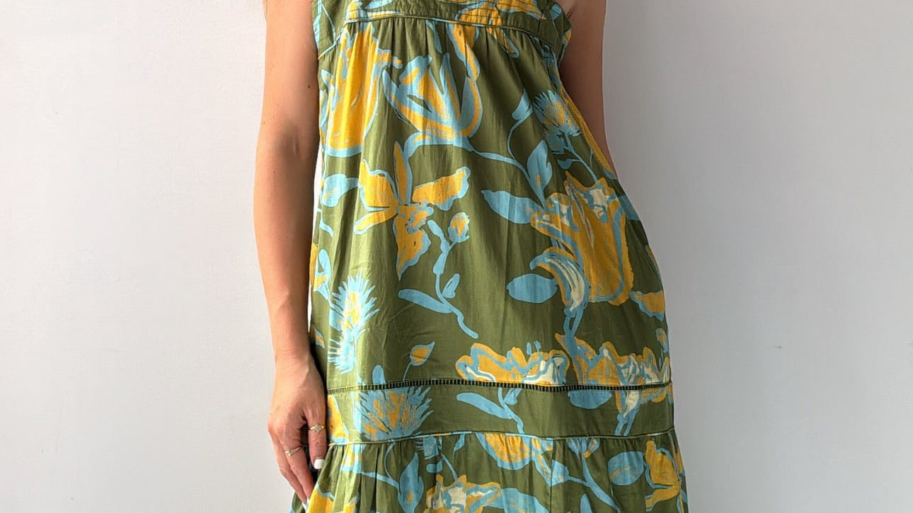 Free People Farm Rio Green Foliage  Dress