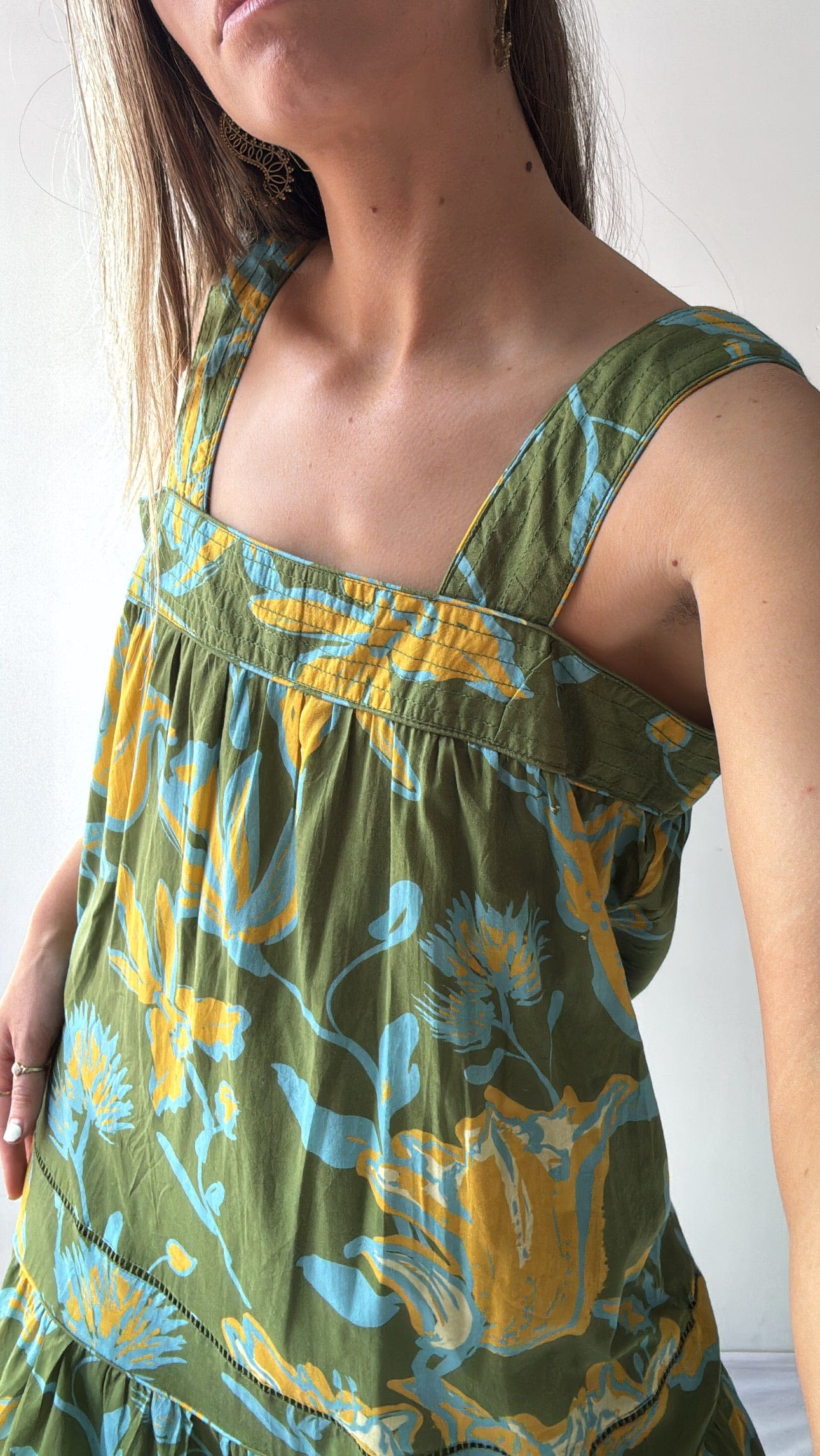 Free People Farm Rio Green Foliage  Dress