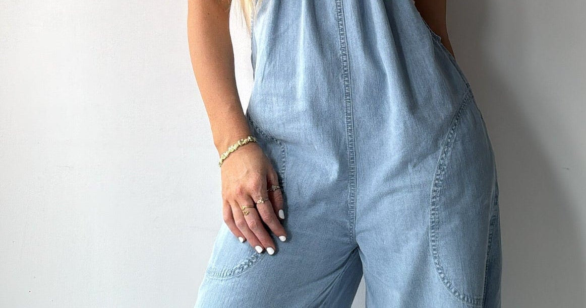 Free People Free People Chambray Jumpsuit