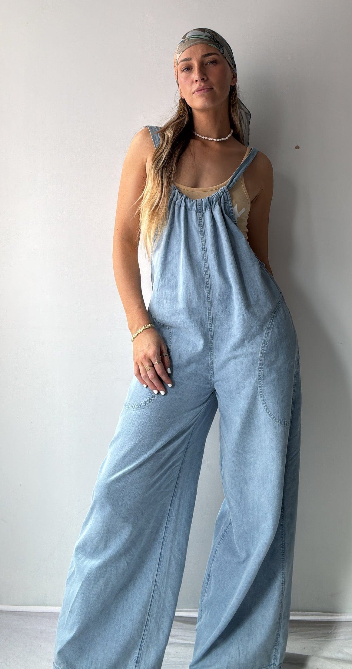 Free People Free People Chambray Jumpsuit