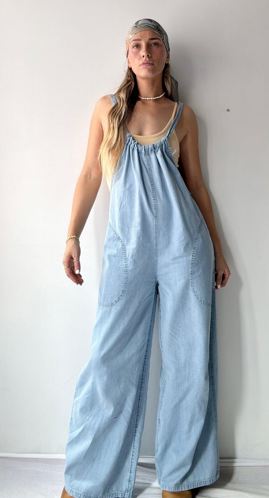 Free People Free People Chambray Jumpsuit