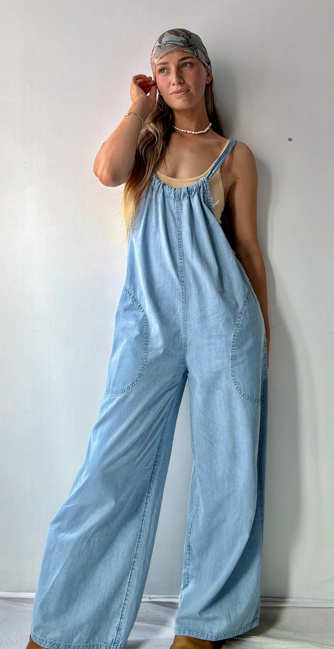 Free People Free People Chambray Jumpsuit