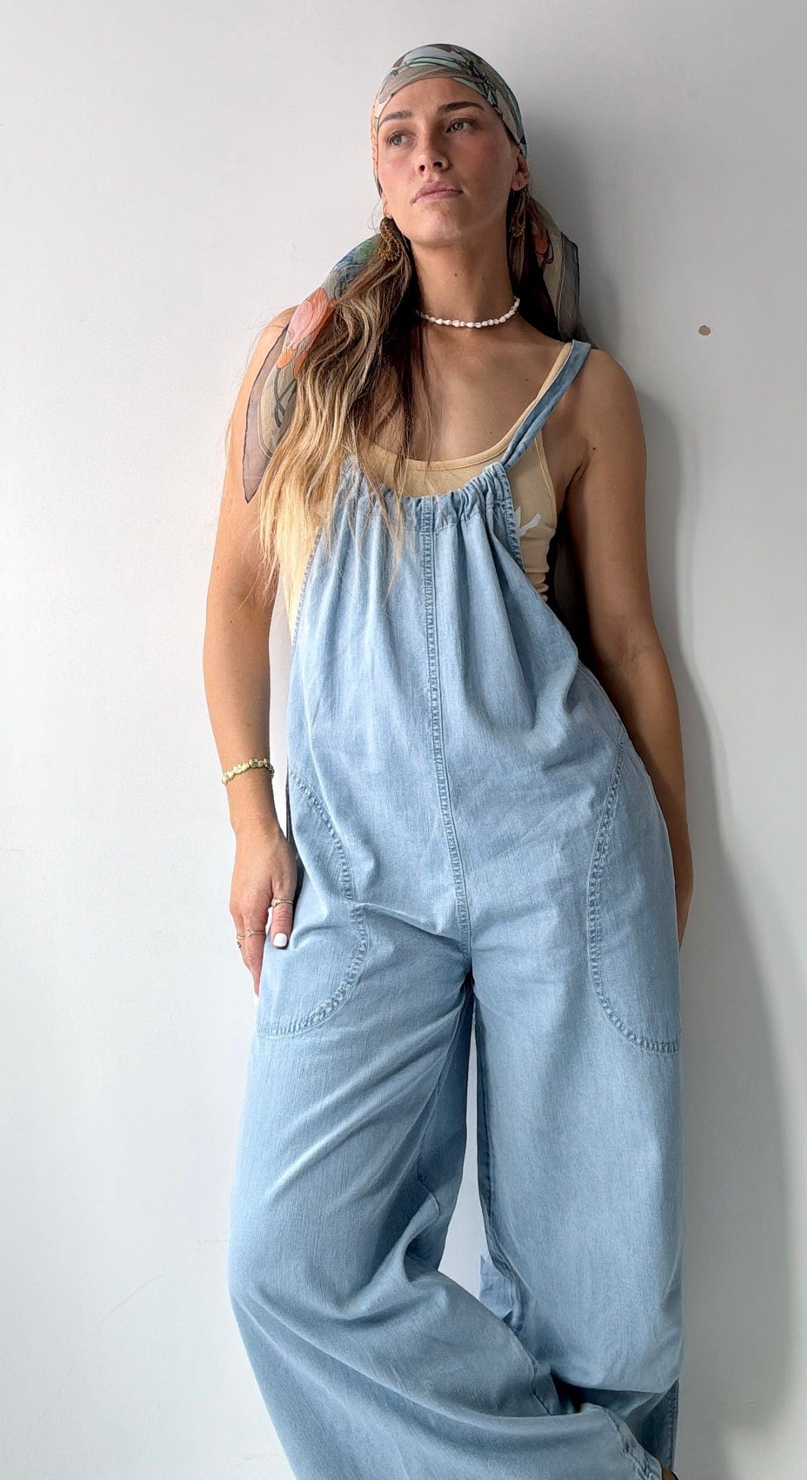 Free People Free People Chambray Jumpsuit