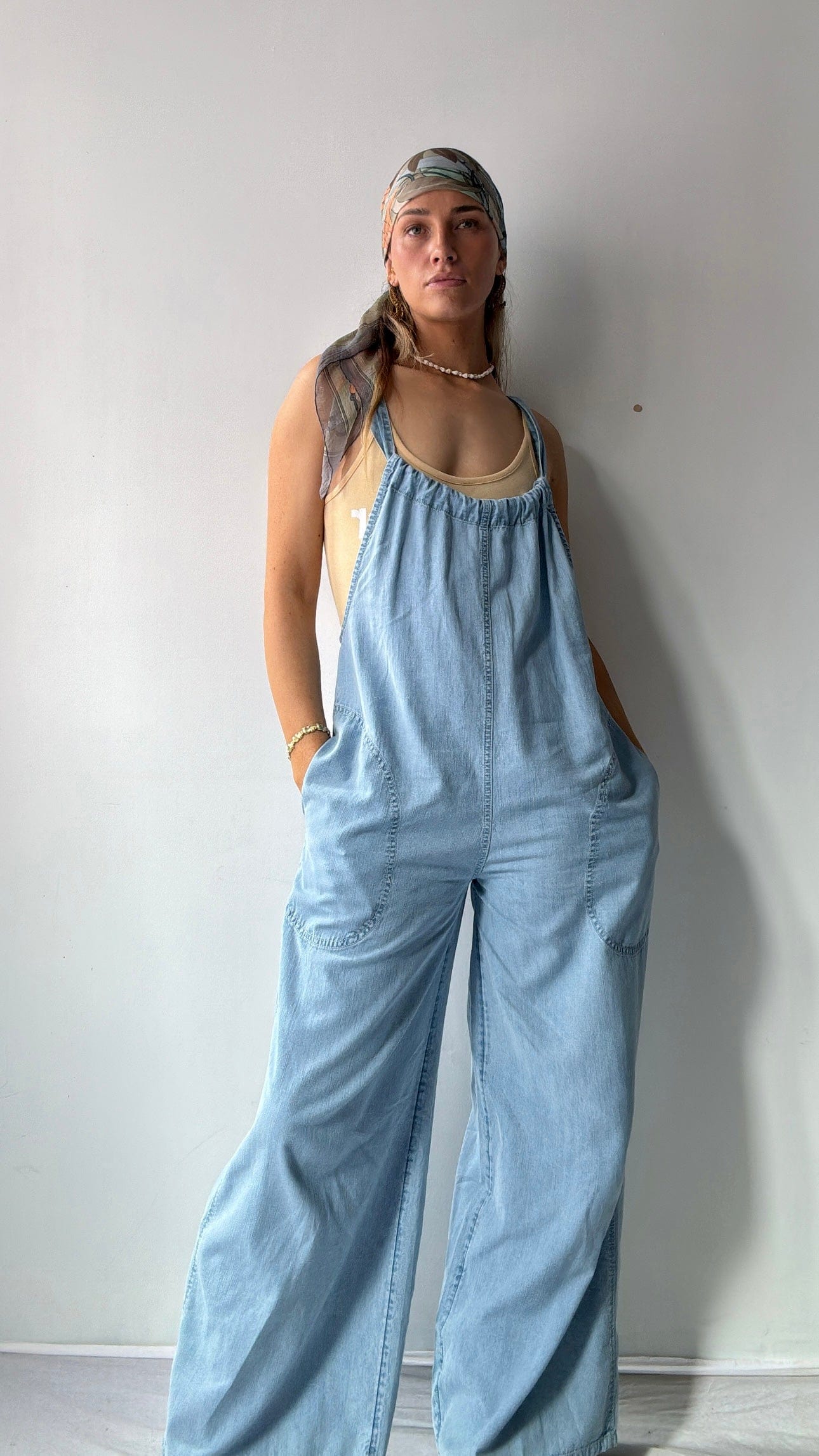 Free People Free People Chambray Jumpsuit