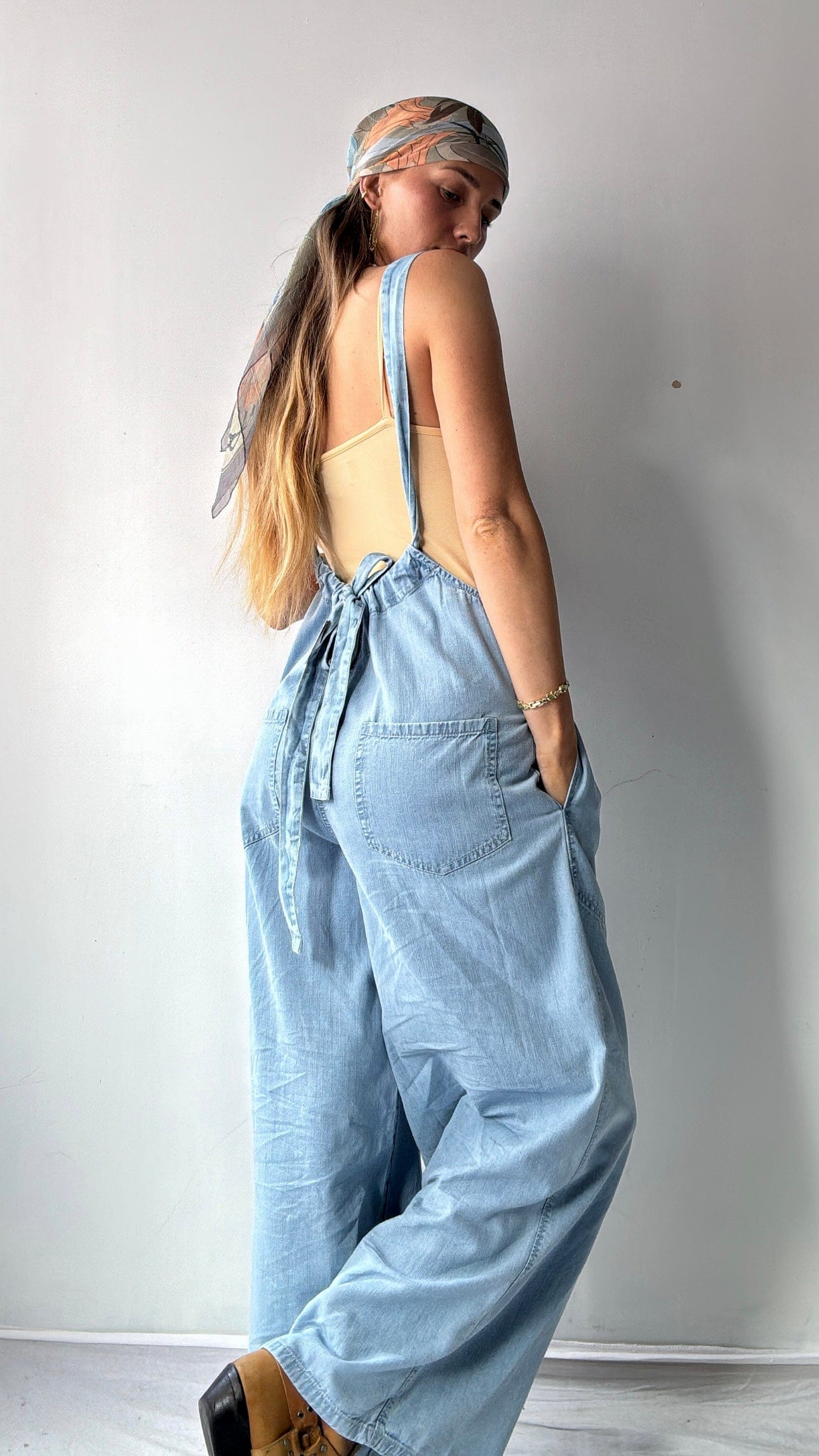 Free People Free People Chambray Jumpsuit